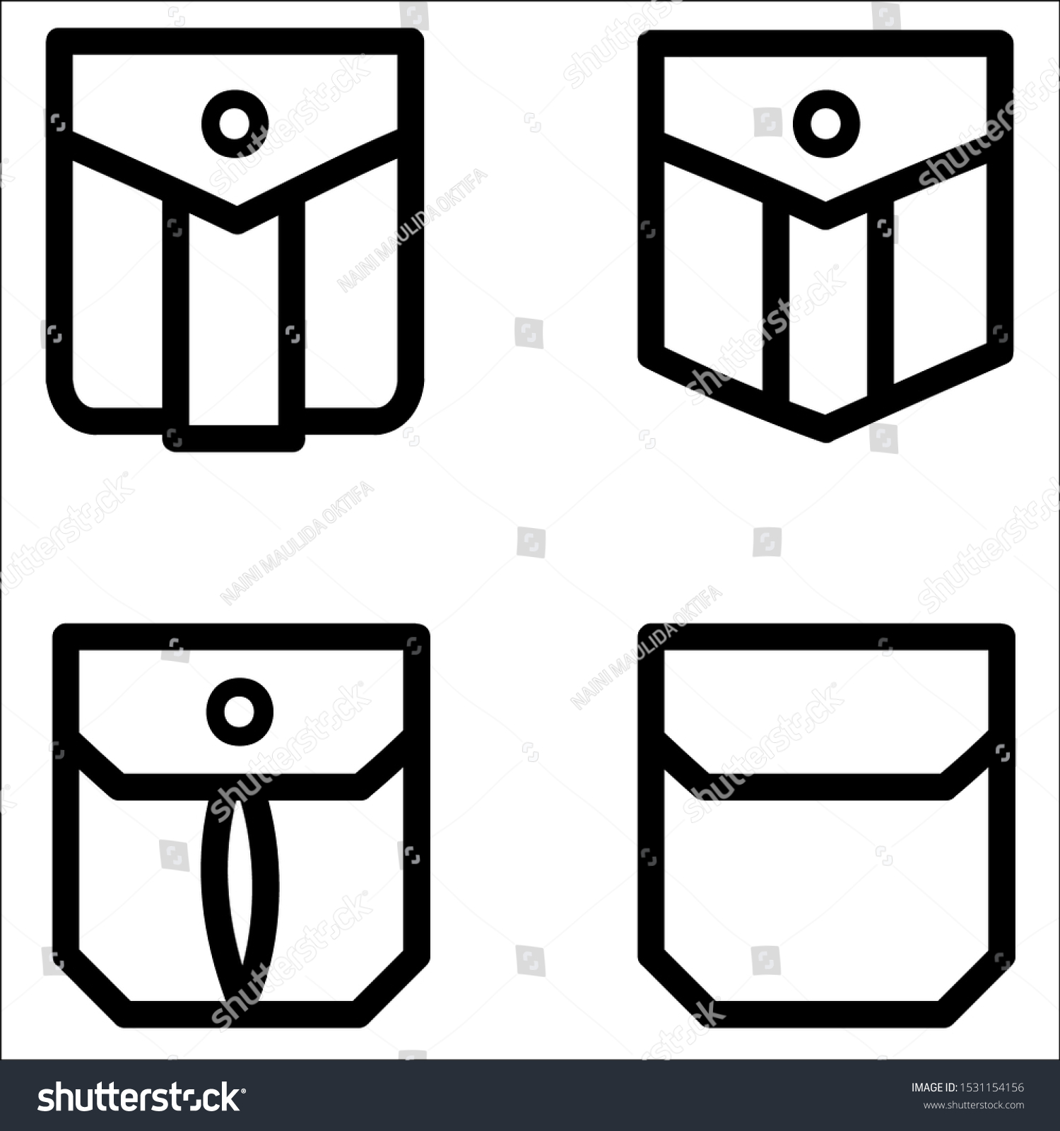 Patch Pocket Style Vector Line Icon Stock Vector (Royalty Free ...