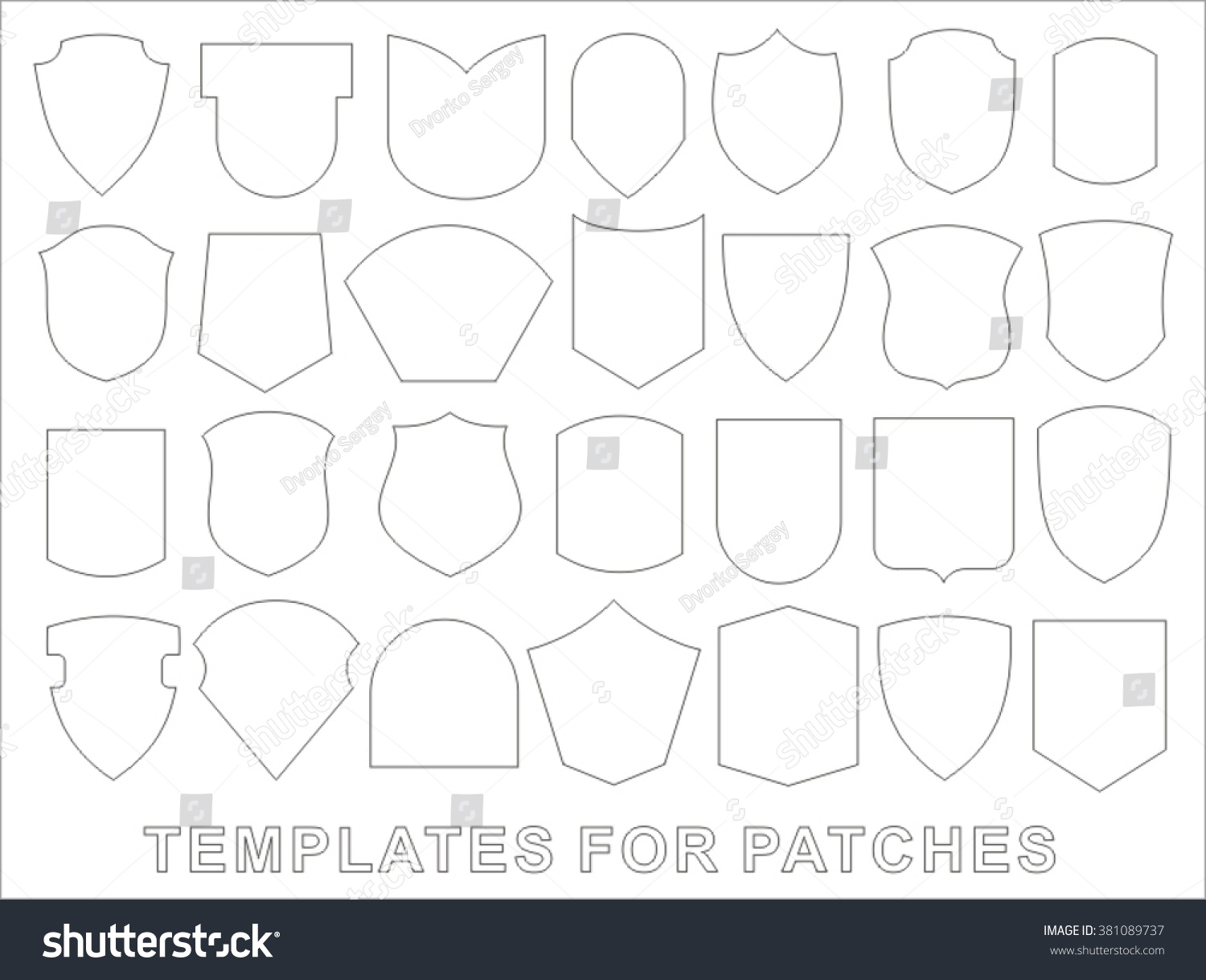 Patches Set Templates เวกเตอร์สต็อก (ปลอดค่าลิขสิทธิ์) 381089737