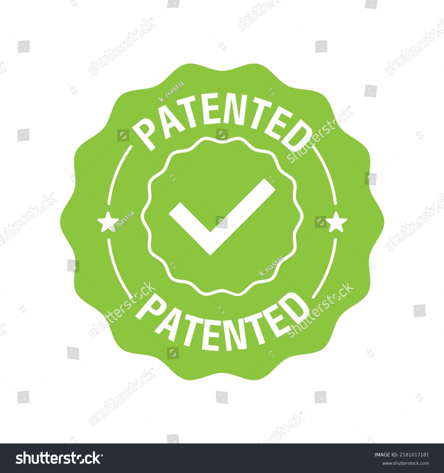 Patented Label Sticker Patent Stamp Badge Stock Vector Royalty Free