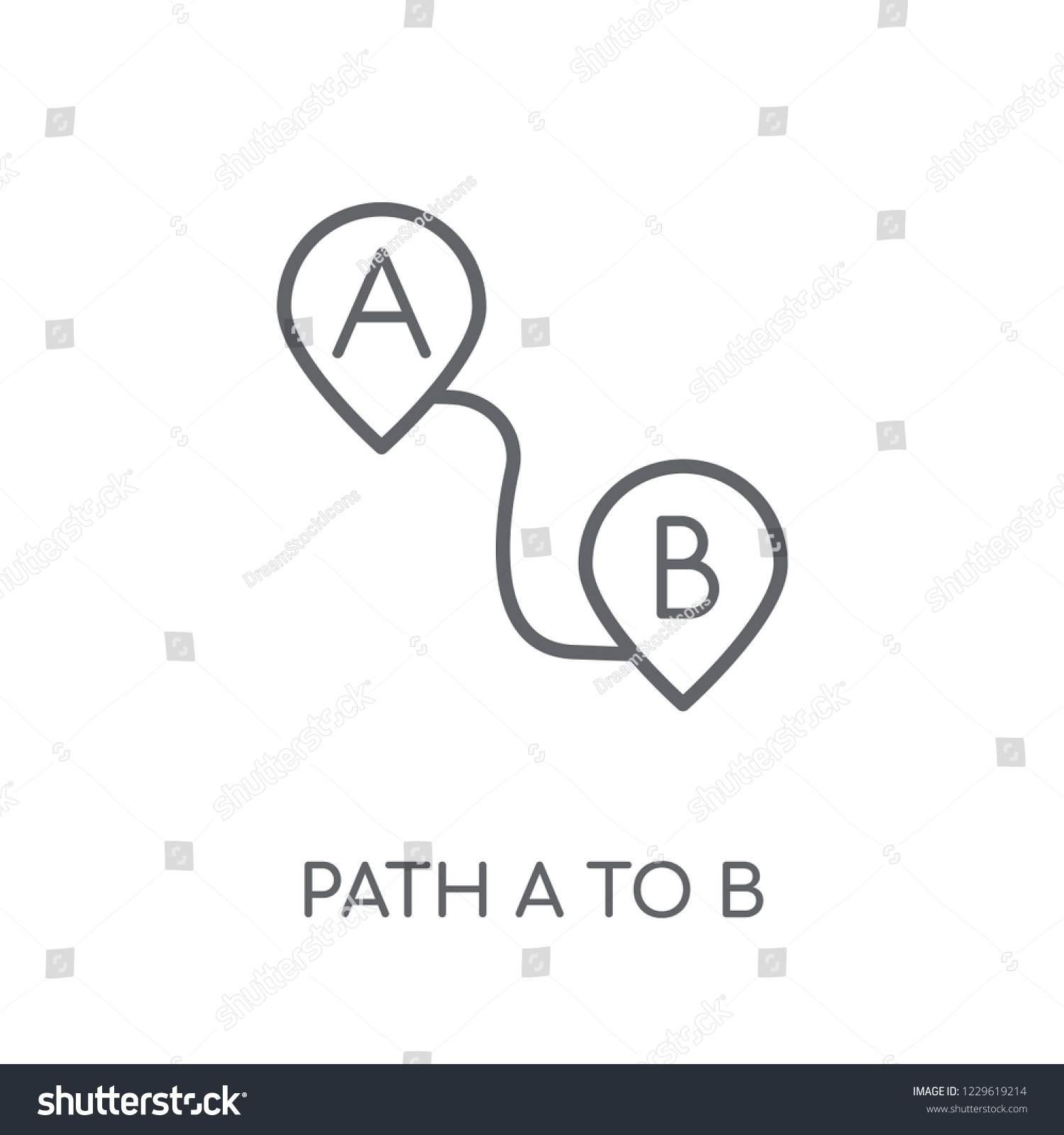 Path B Linear Icon Modern Outline Stock Vector (Royalty Free) 1229619214