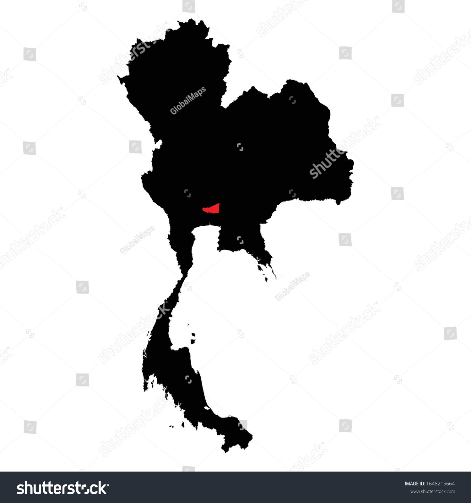 Pathum Thani Province Highlighted On Thailand Stock Vector Royalty Free