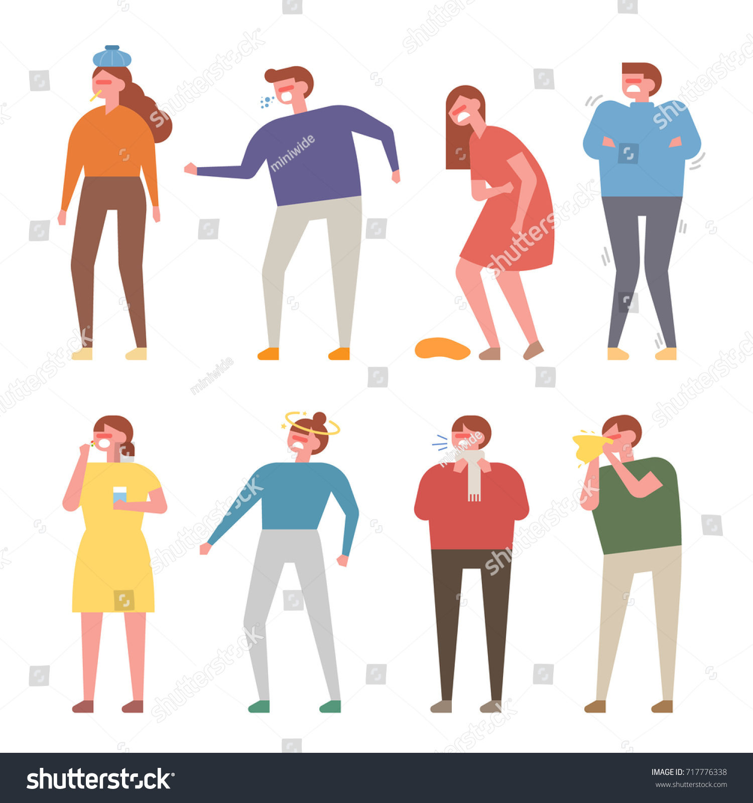 Patient Characters Various Symptoms Vector Illustration 库存矢量图（免版税）717776338 Shutterstock 5318