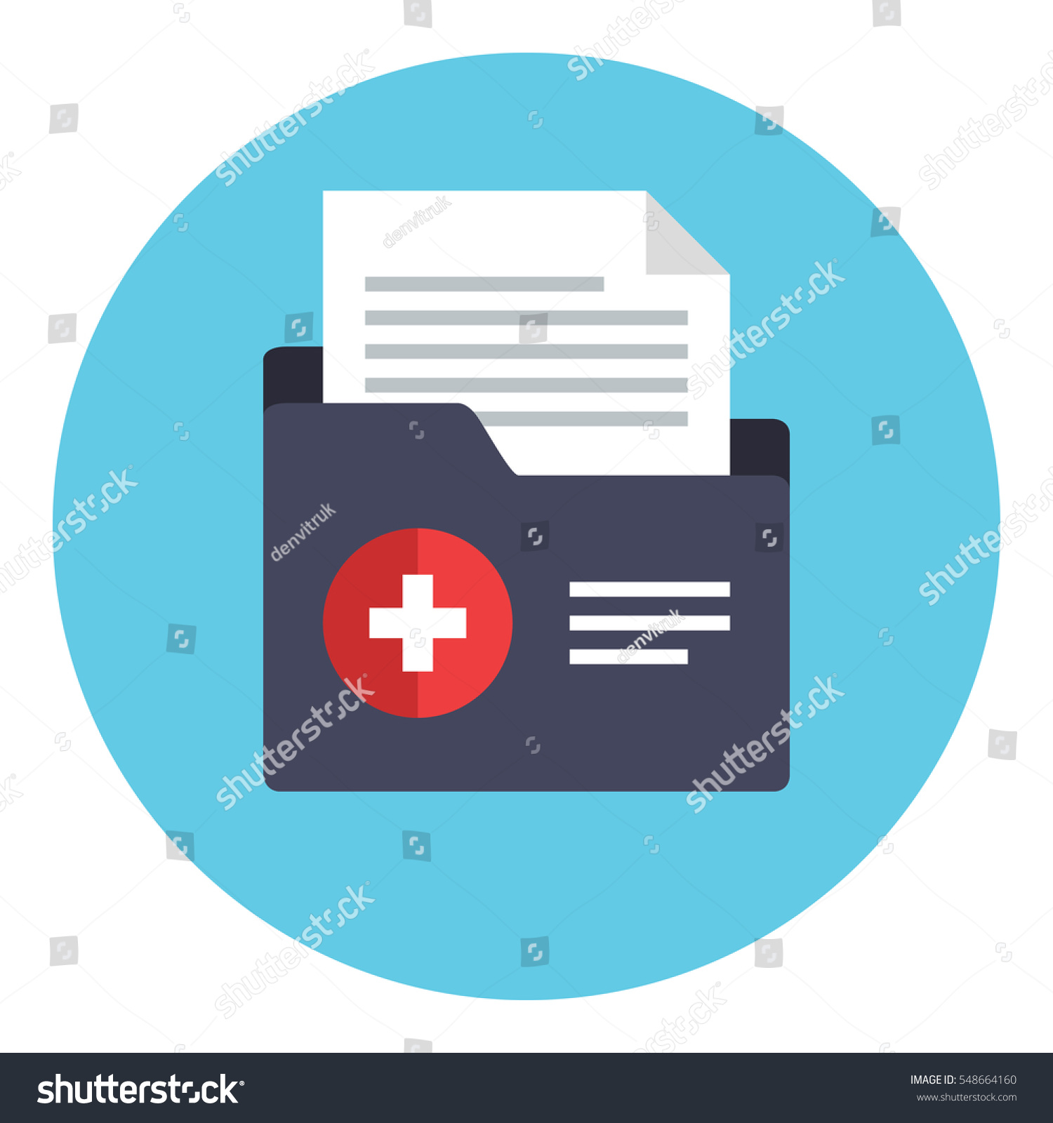 Patient File Icon Medical Report Symbol Stock Vector Royalty Free 548664160