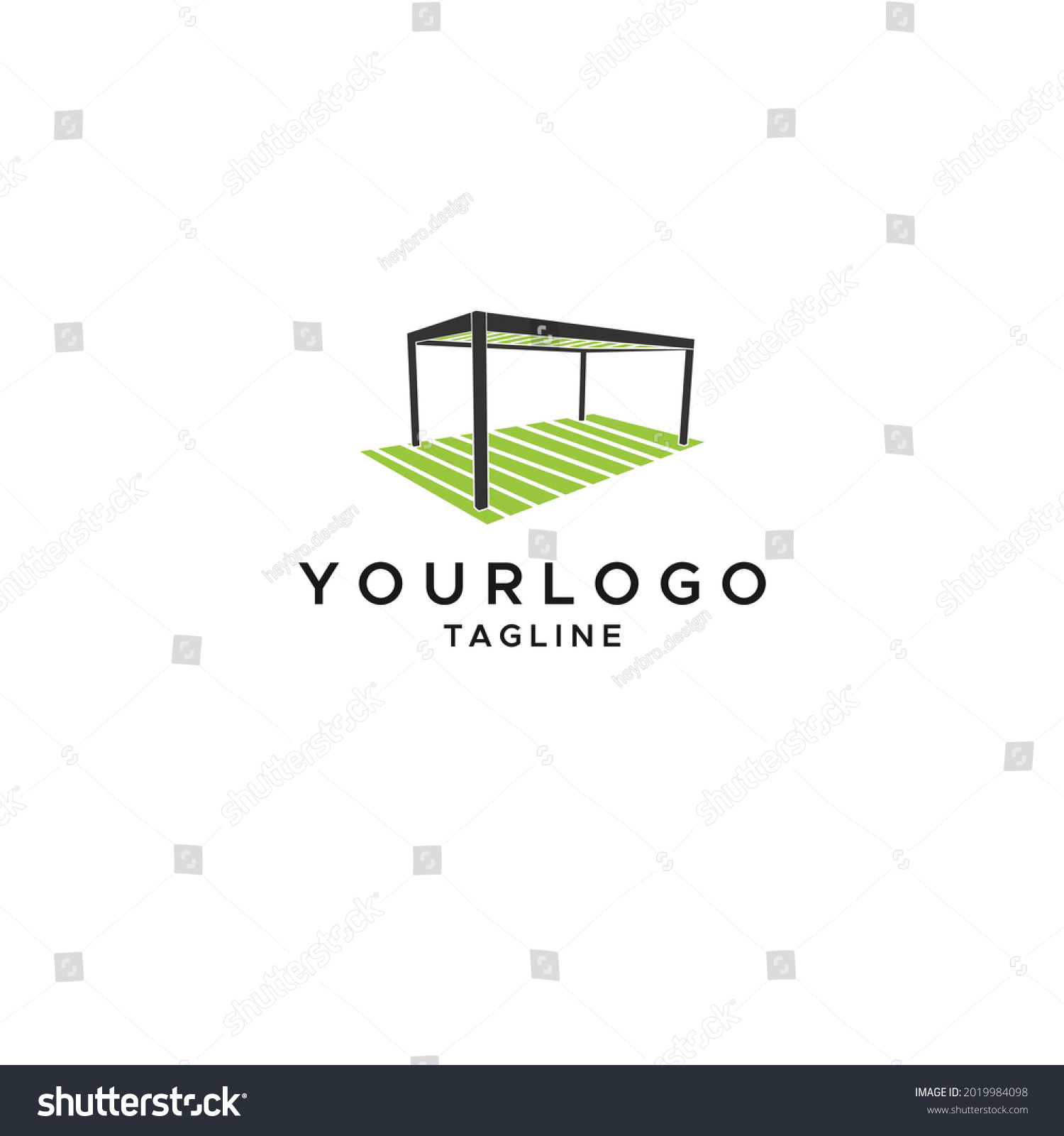 Patio Cover Logo Design Vector Template vetor stock (livre de direitos