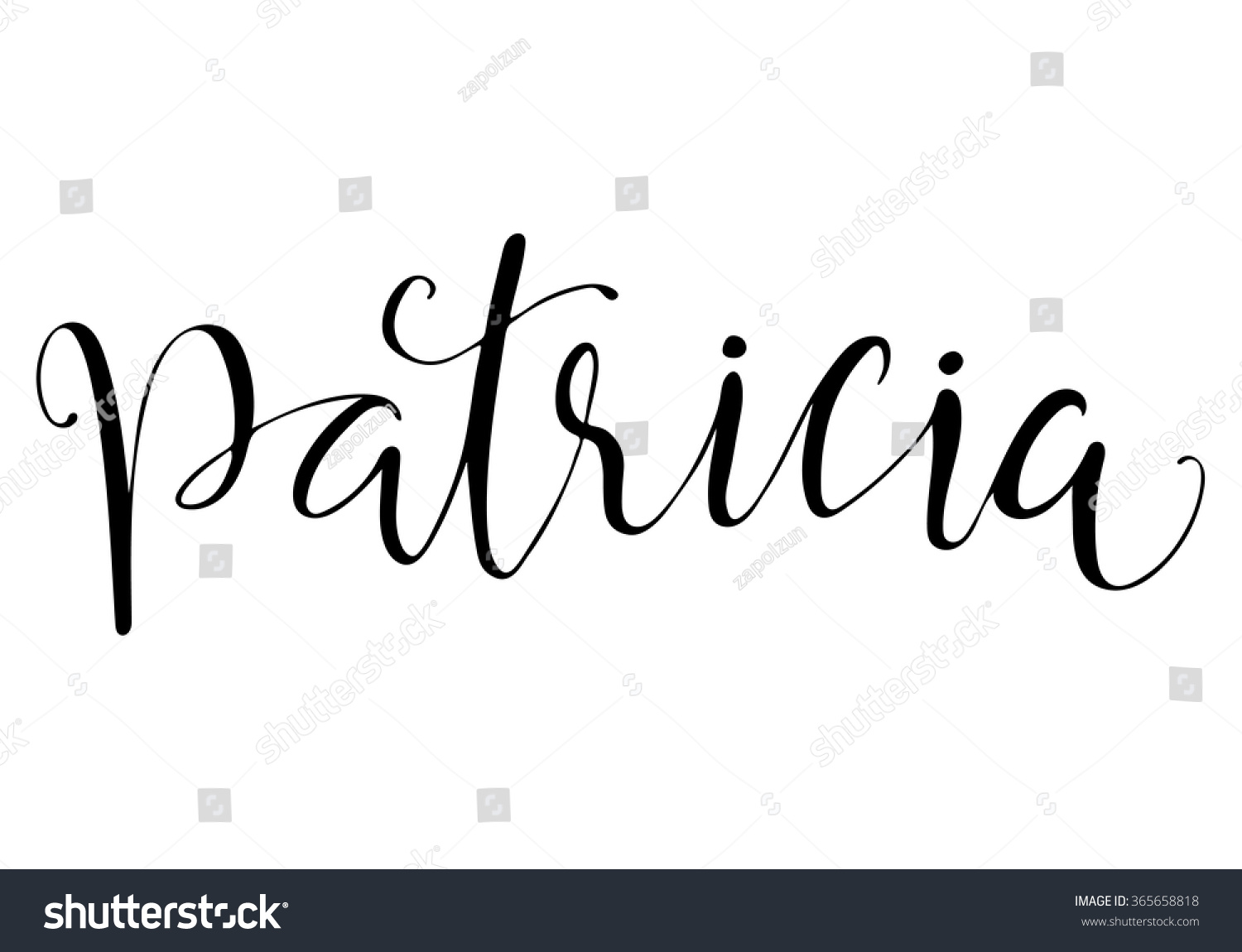 Patricia Female Name Lettering Design Modern Stock Vector 365658818 ...