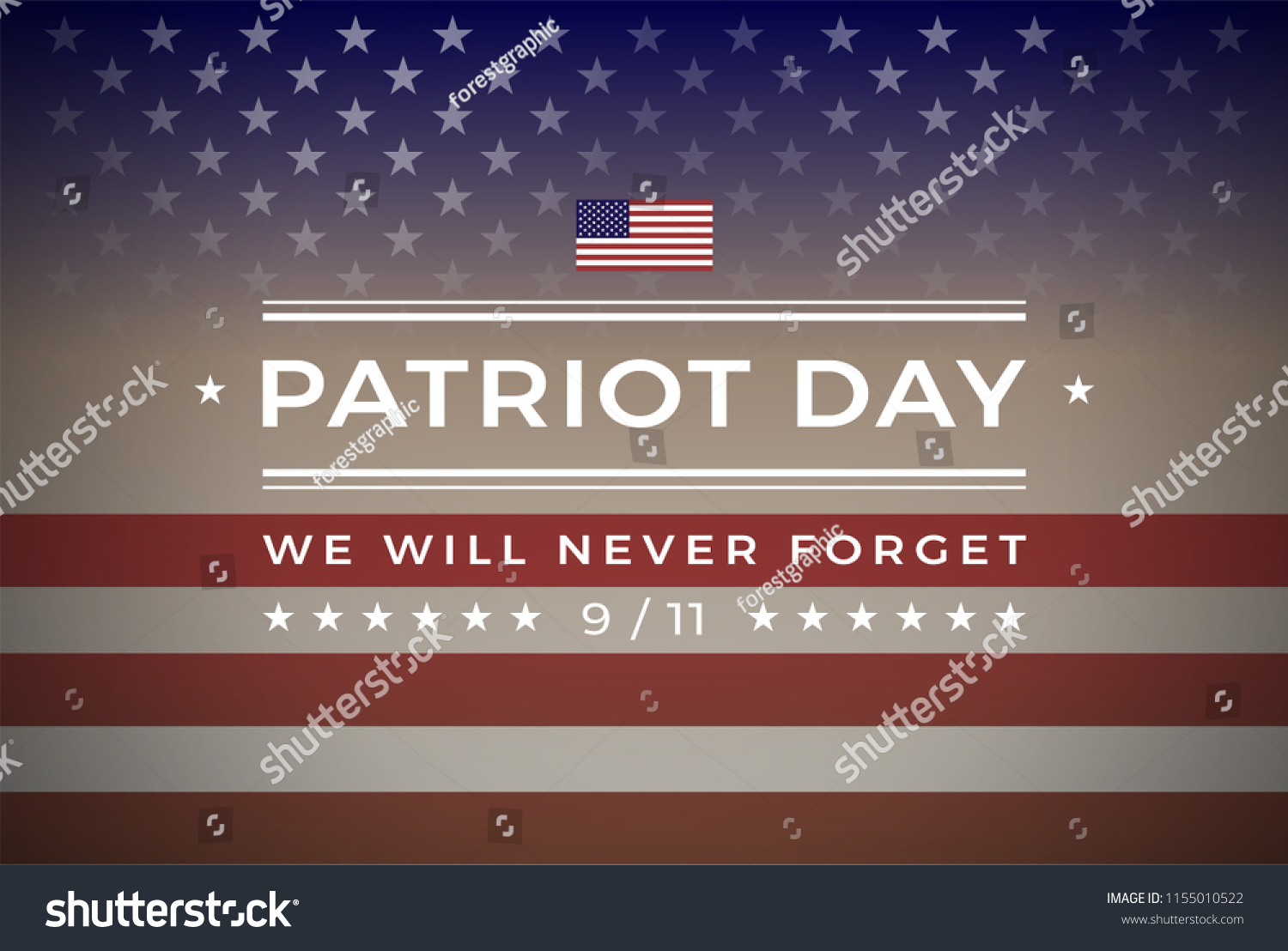 Patriot Day September 11 2001 Banner Stock Vector (Royalty Free) 1155010522