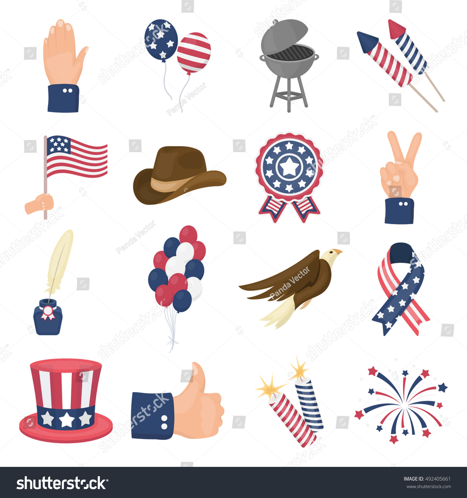 Patriot Day Set Icons In Cartoon Style. Big Collection Of Patriot Day ...