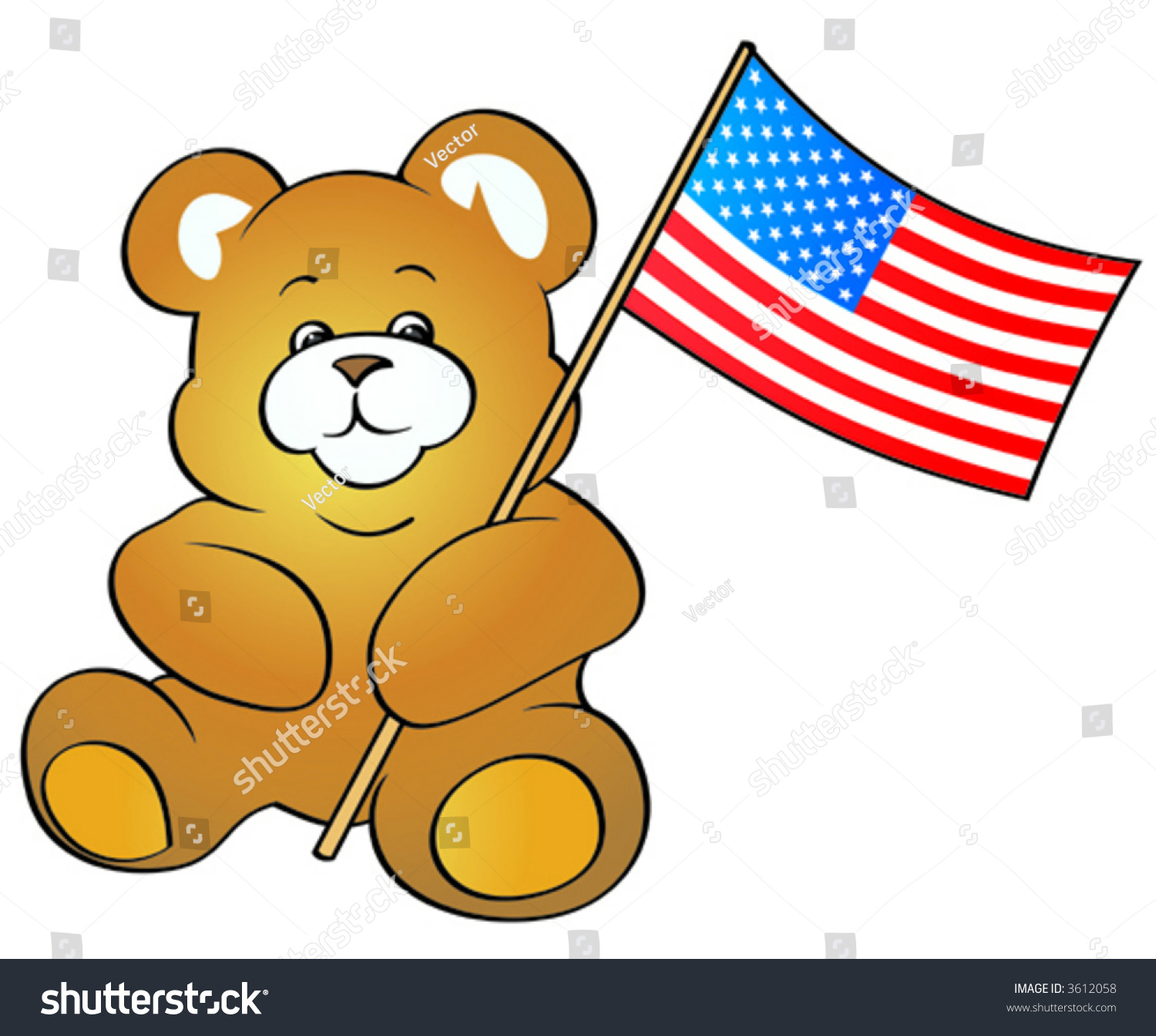 Patriotic Teddy Bear (Vector) - 3612058 : Shutterstock