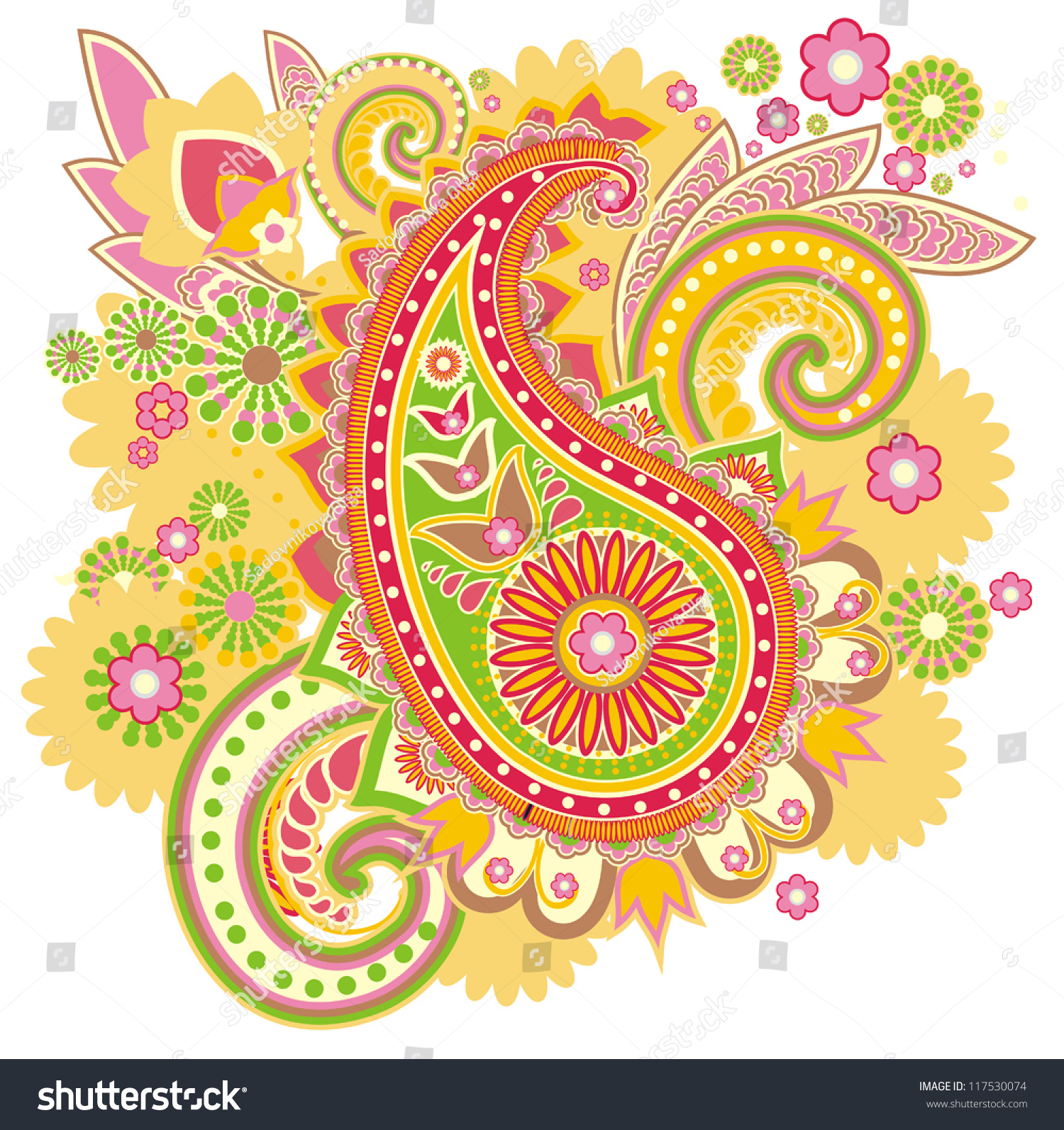 Pattern Based On Traditional Asian Elements Stock Vector 117530074 ...