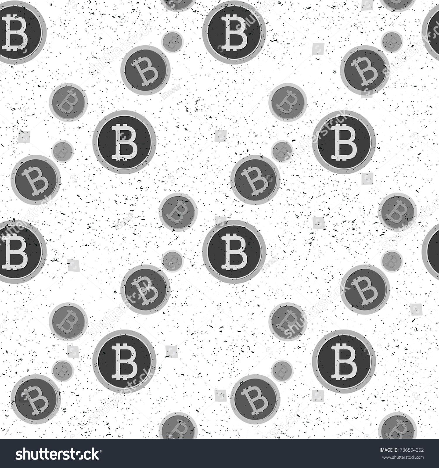 SVG of Pattern black bitcoin. Simple seamless pattern, black bitcoin symbols on white background, vector illustration svg