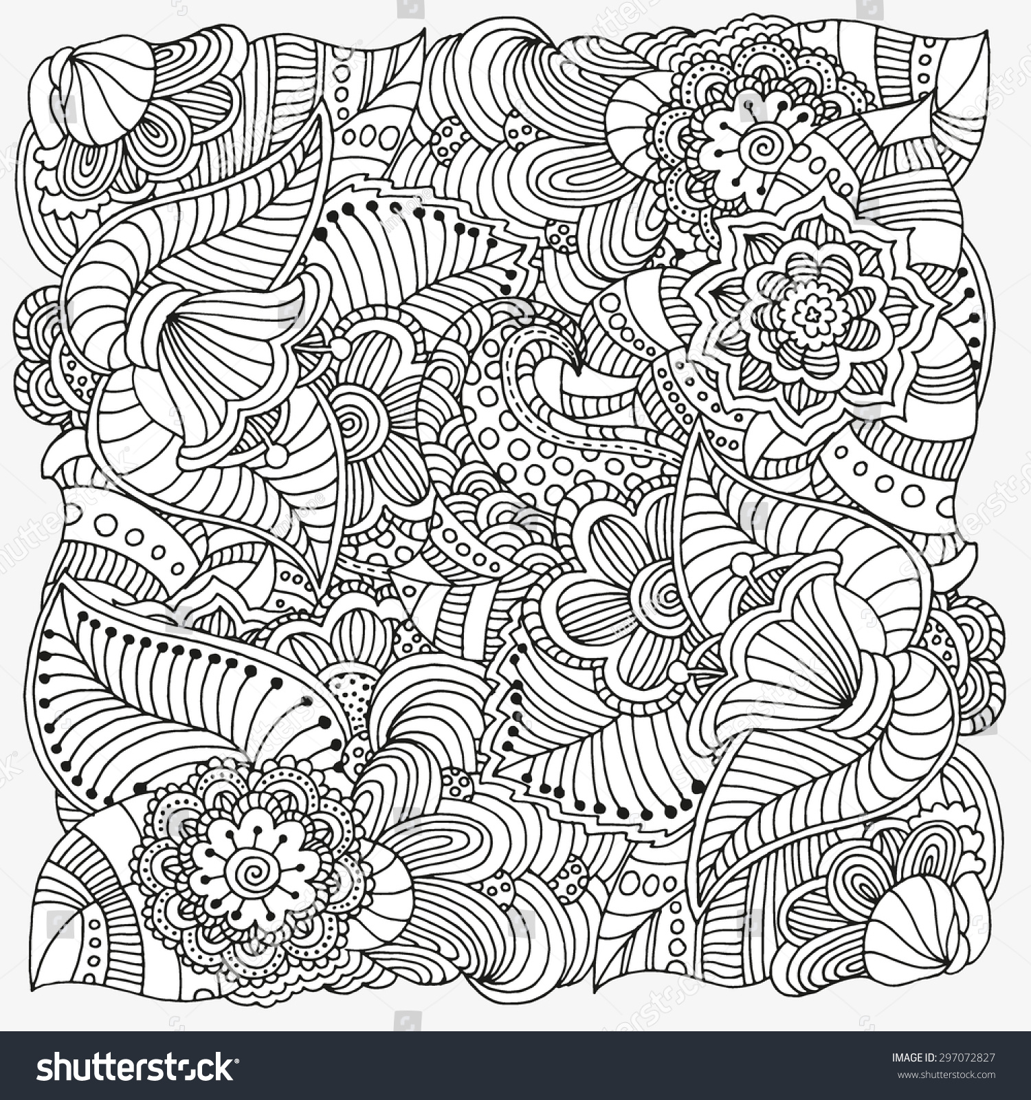 Pattern Coloring Book Ethnic Floral Retro Stock Vector (Royalty Free ...