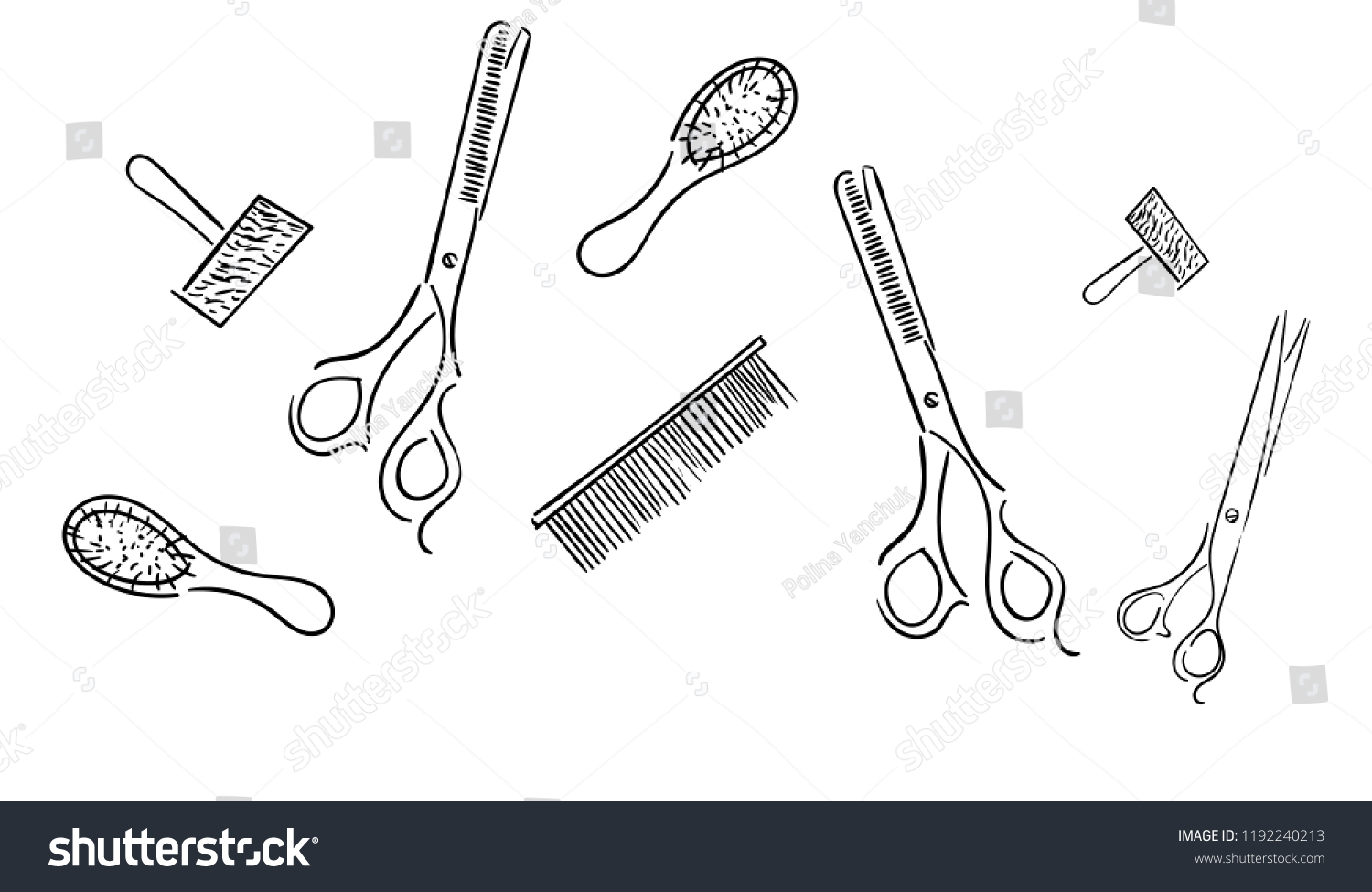 Pattern Tools Grooming Dogs Scissors Clipper Royalty Free Stock