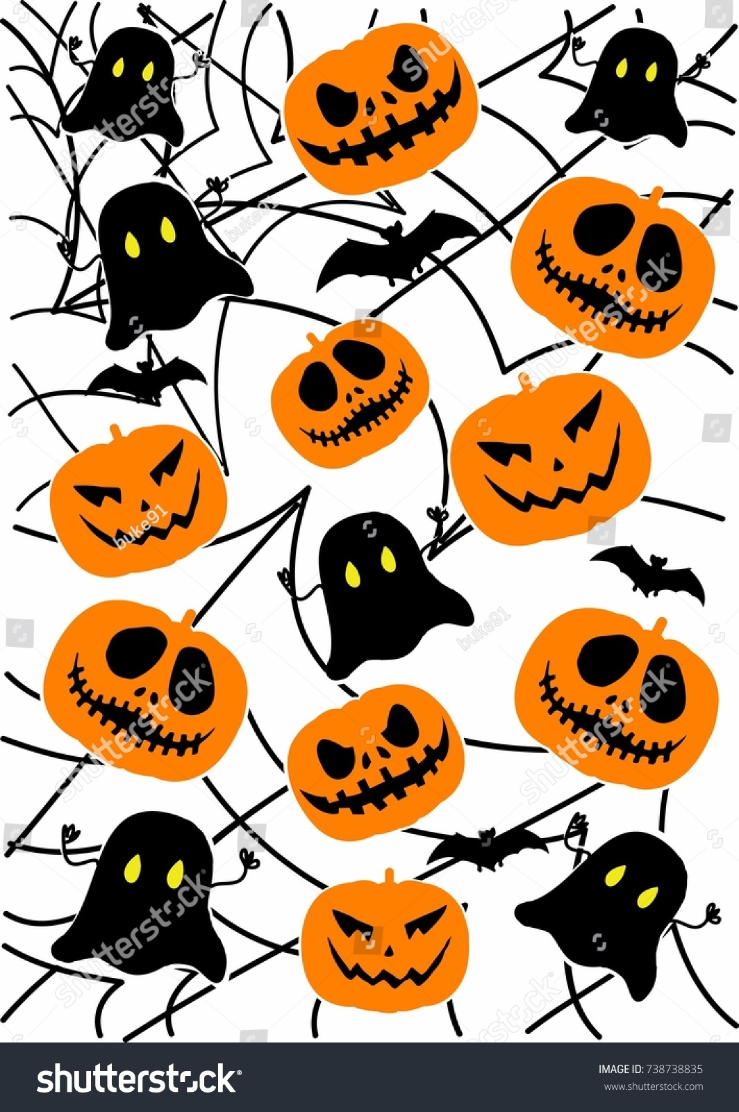 Pattern Halloween Illustrator Background Wallpaper Stock Vector Royalty Free