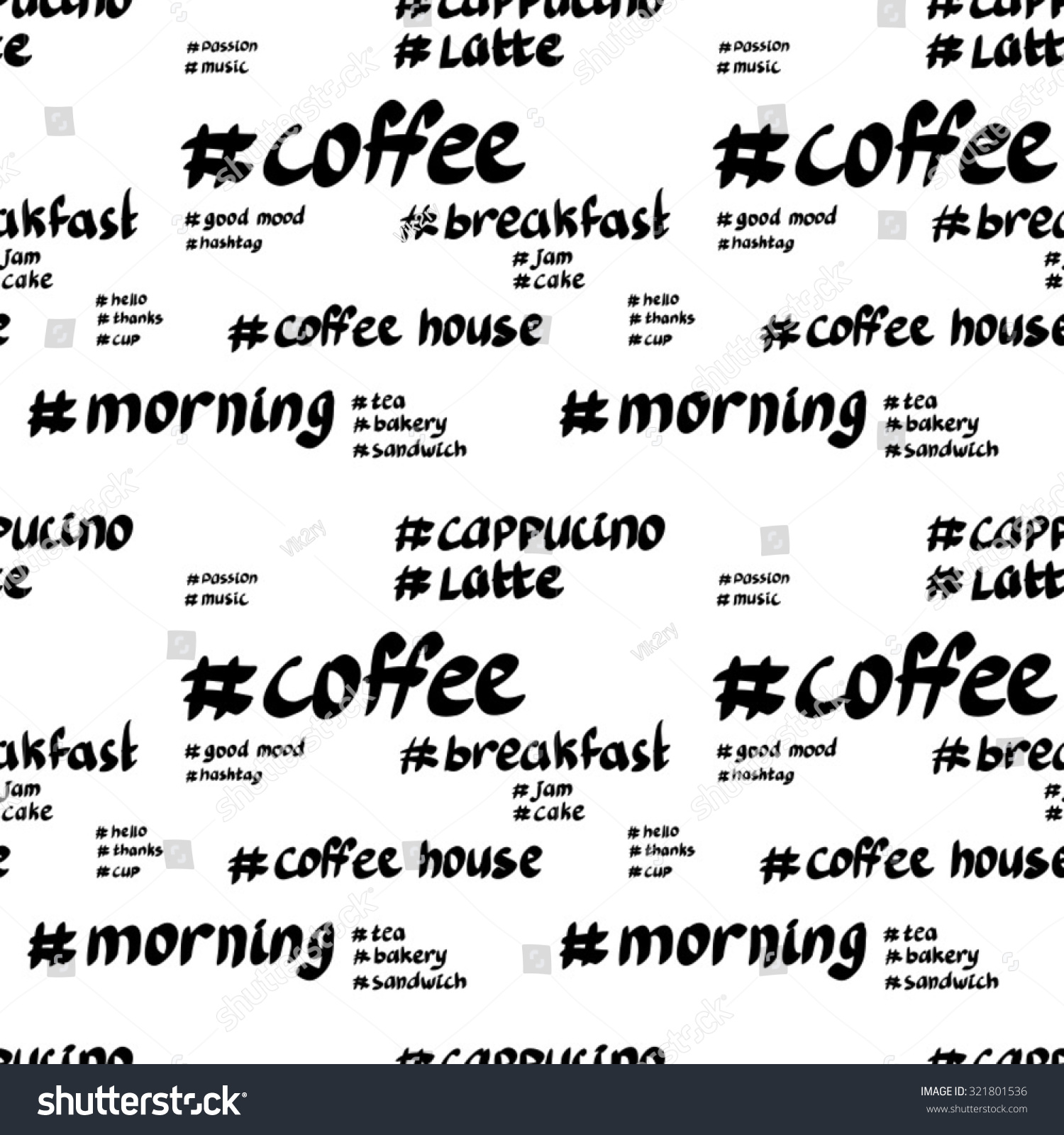 Pattern Words Hashtags About Coffee Backgrounds Textures Food