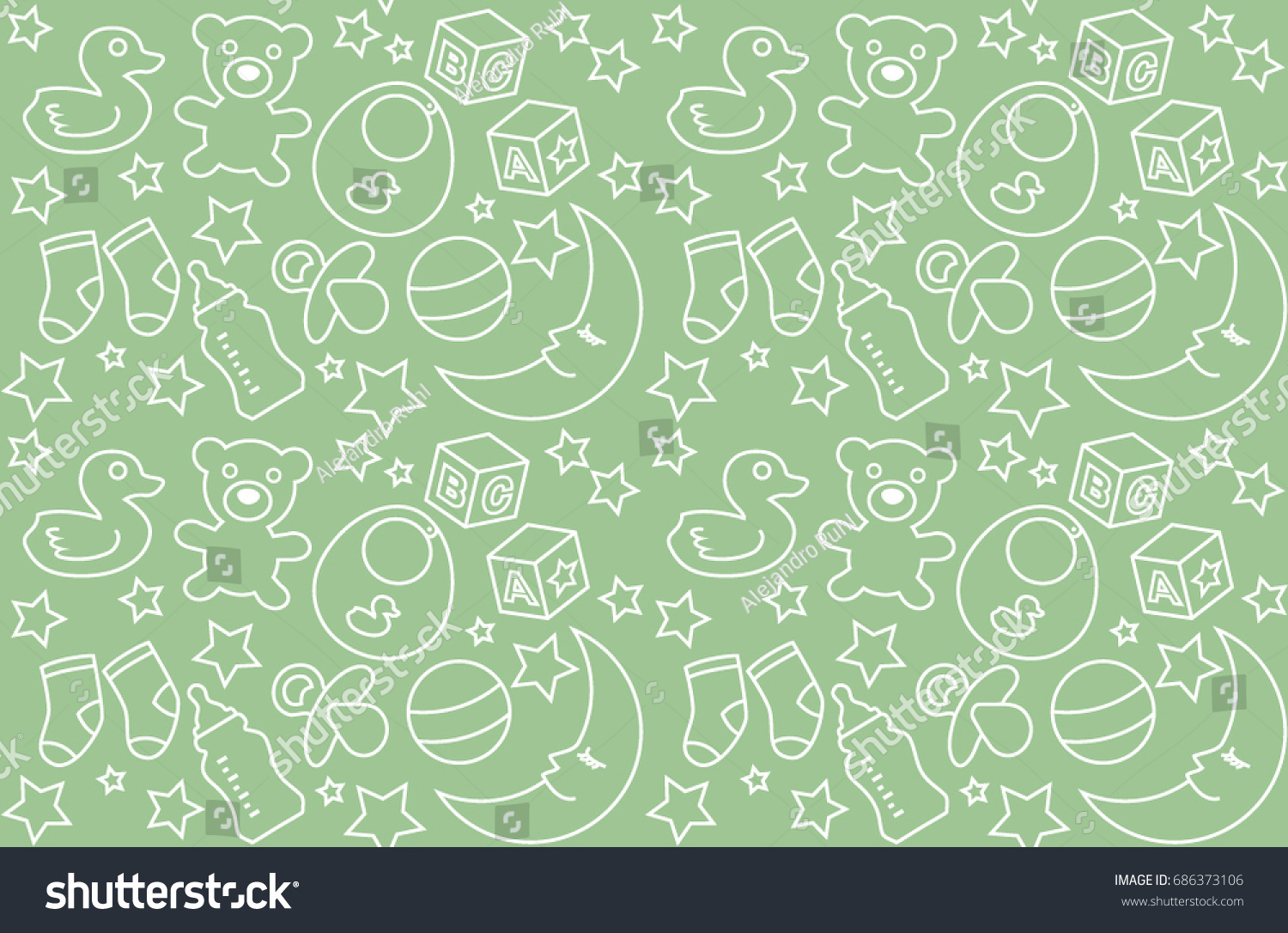 pattern vector art baby stuff light stock vector royalty free green baby background