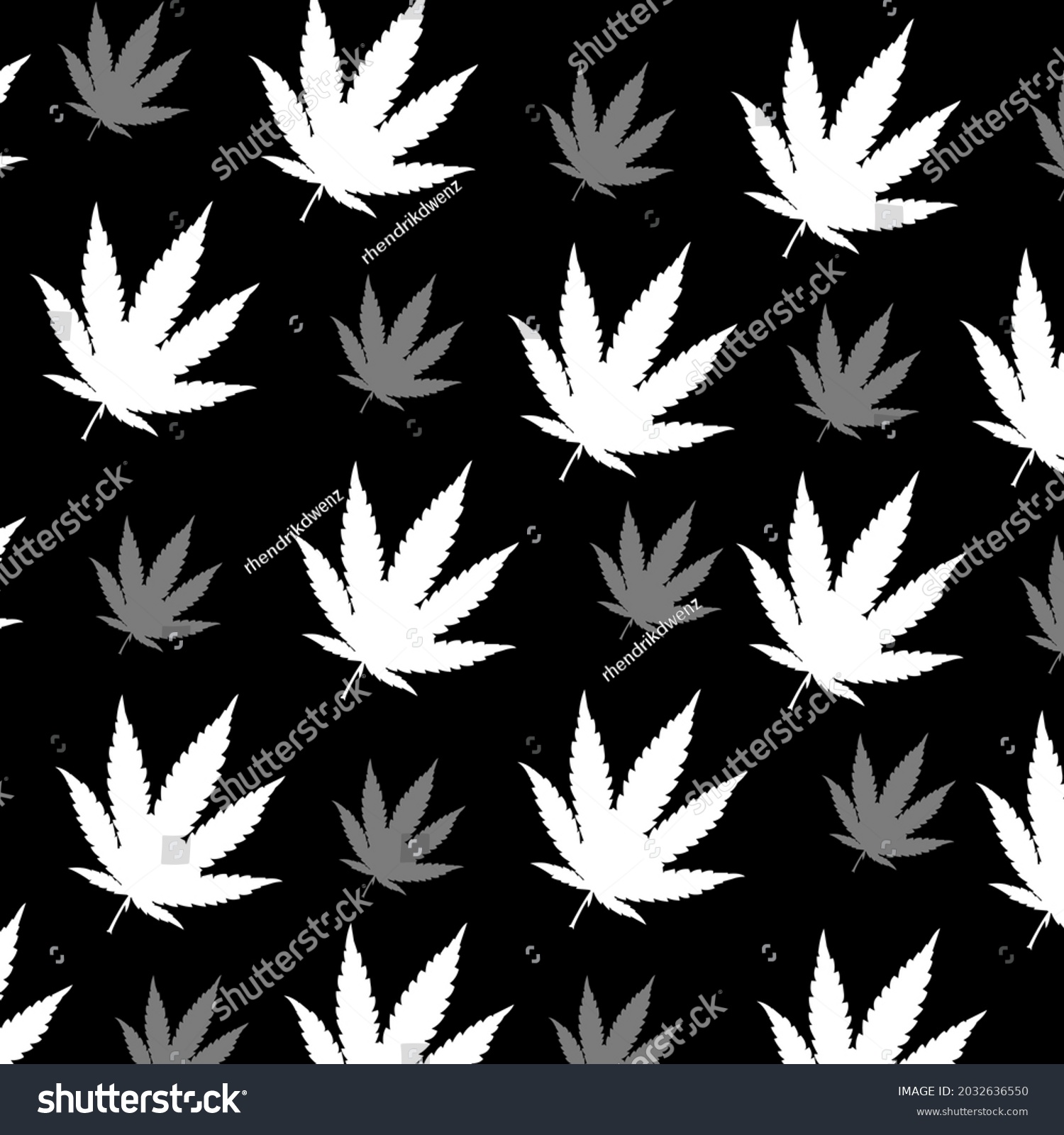 Pattern Vector Illustration Marijuana Leaf Pattern Stock Vector ...