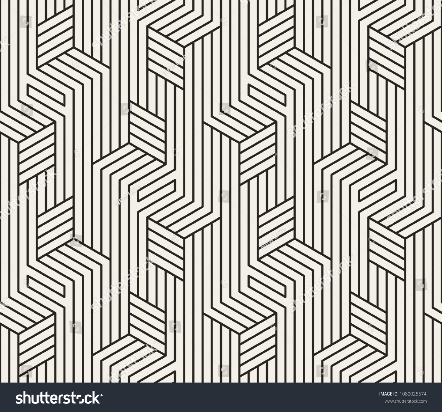 Pattern Bold Lines Geometric Shapes Forming Stock Vector (Royalty Free ...