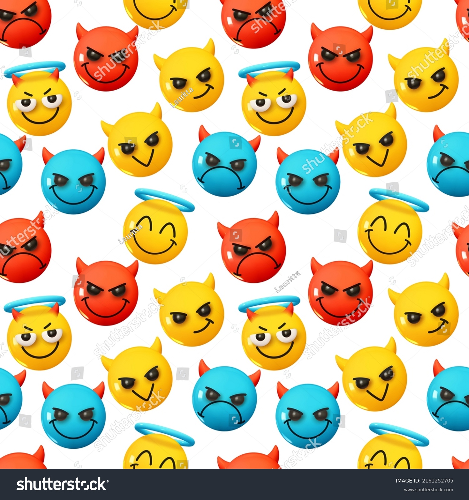 Pattern Yellow Emoticons Emotions Background Cartoon Stock Vector ...