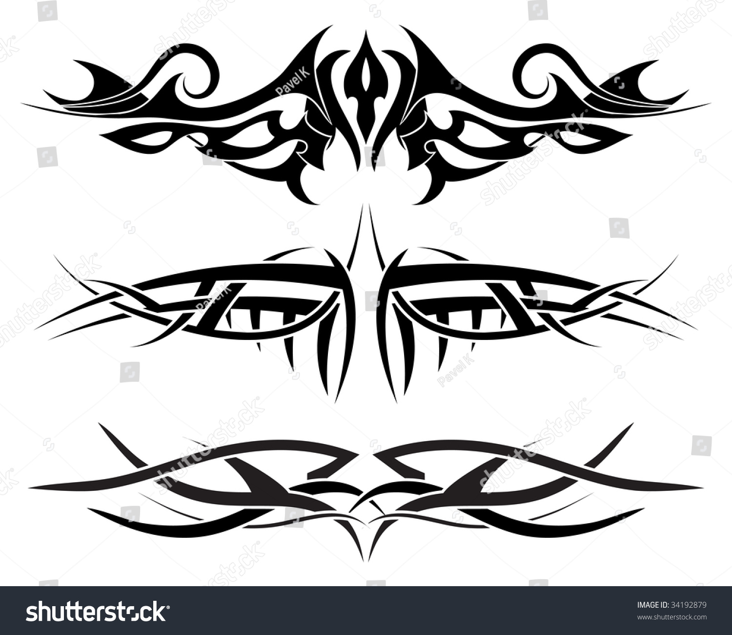 Patterns Of Tribal Tattoo For Design Use Stock Vector Illustration ...