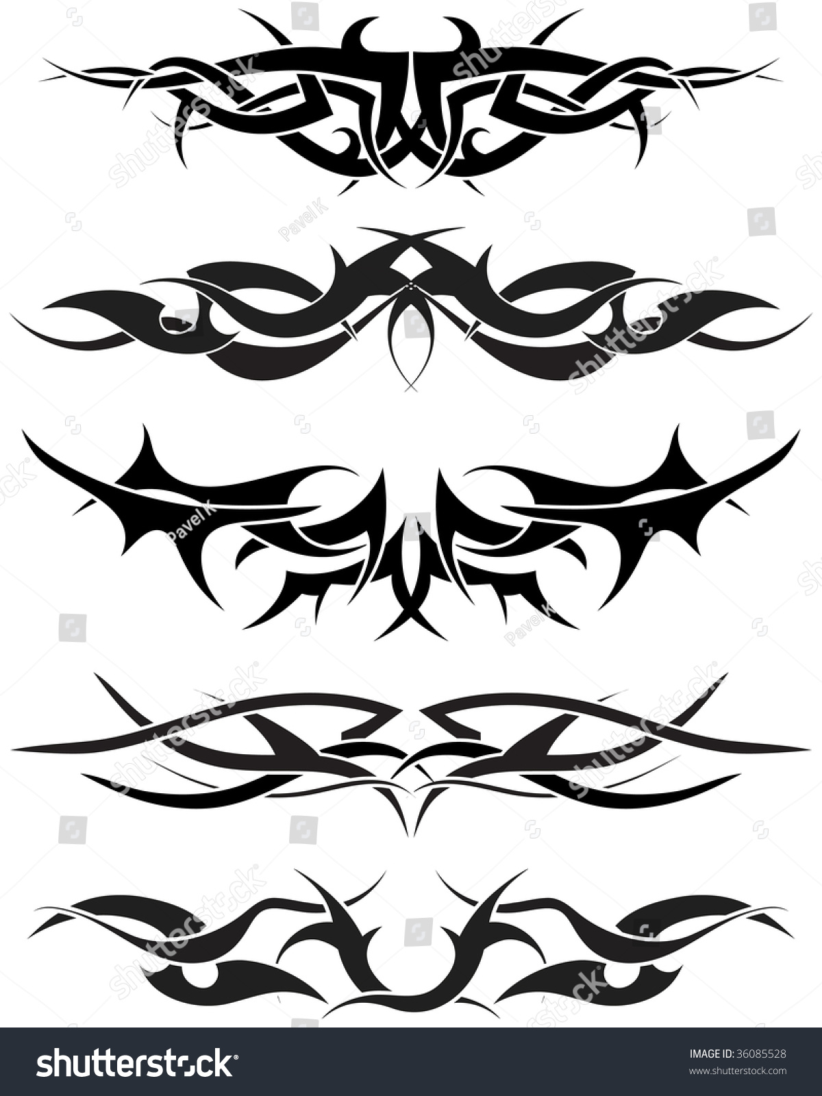 Patterns Of Tribal Tattoo For Design Use Stock Vector Illustration ...