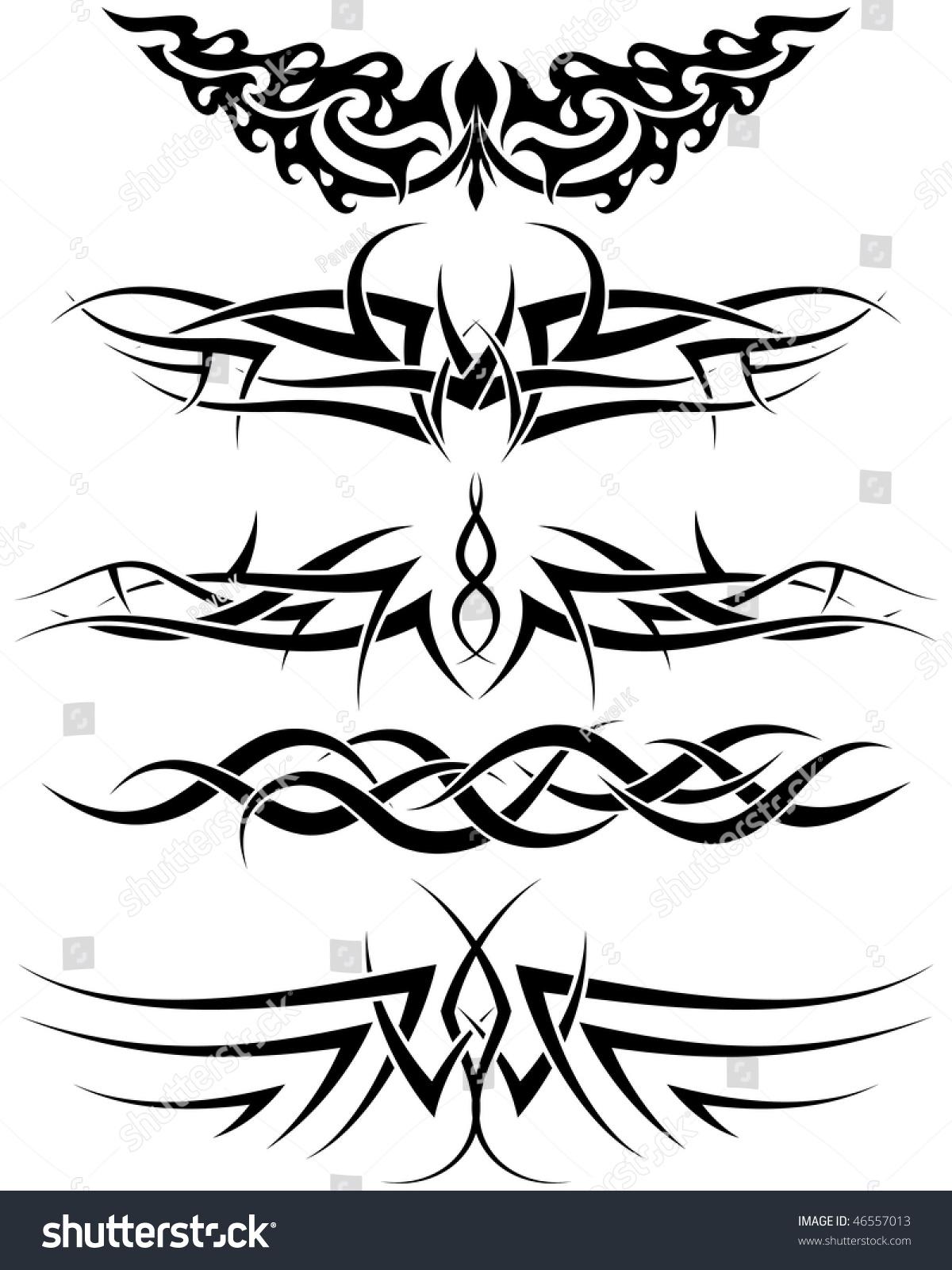 Patterns Of Tribal Tattoo For Design Use Stock Vector Illustration ...
