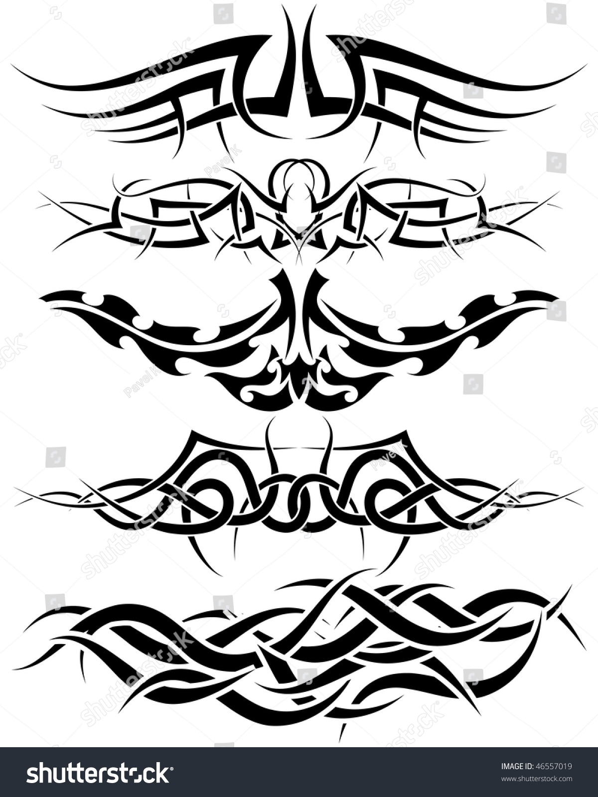 Patterns Of Tribal Tattoo For Design Use Stock Vector Illustration ...