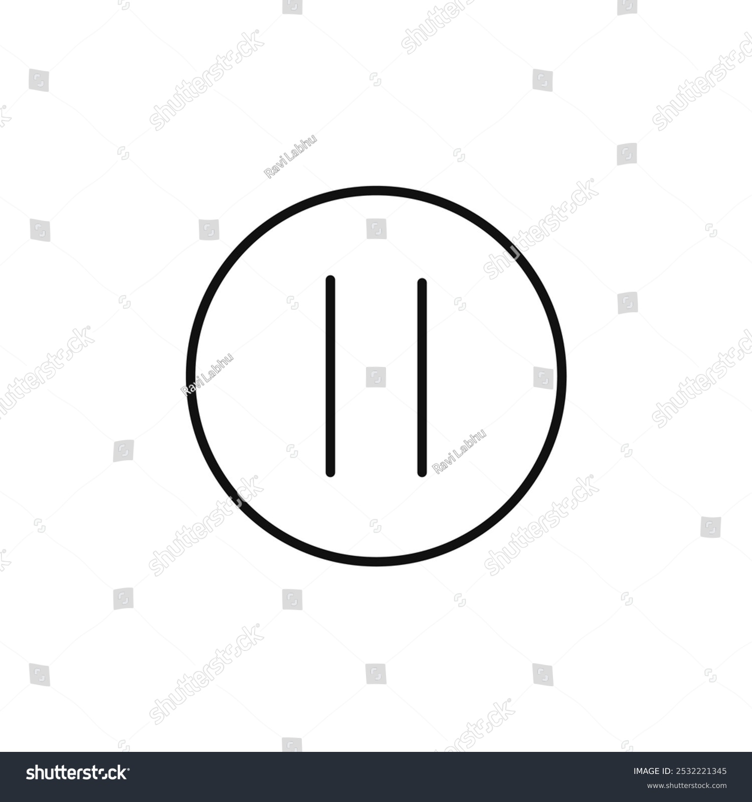 recommend clip art: Pause icon. simple thin line icon.