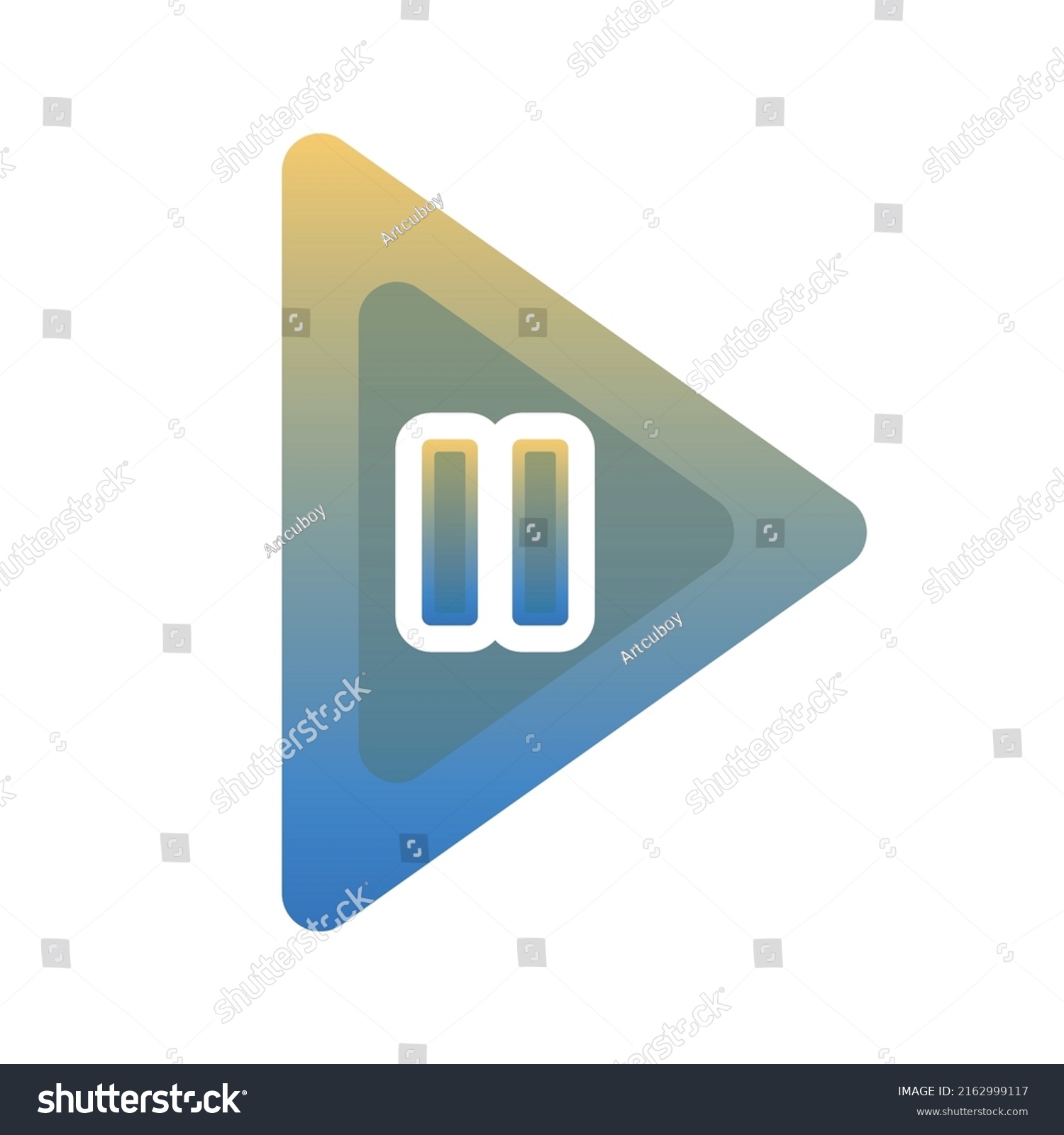 Pause Play Logo Gradient Design Template Stock Vector (Royalty Free ...