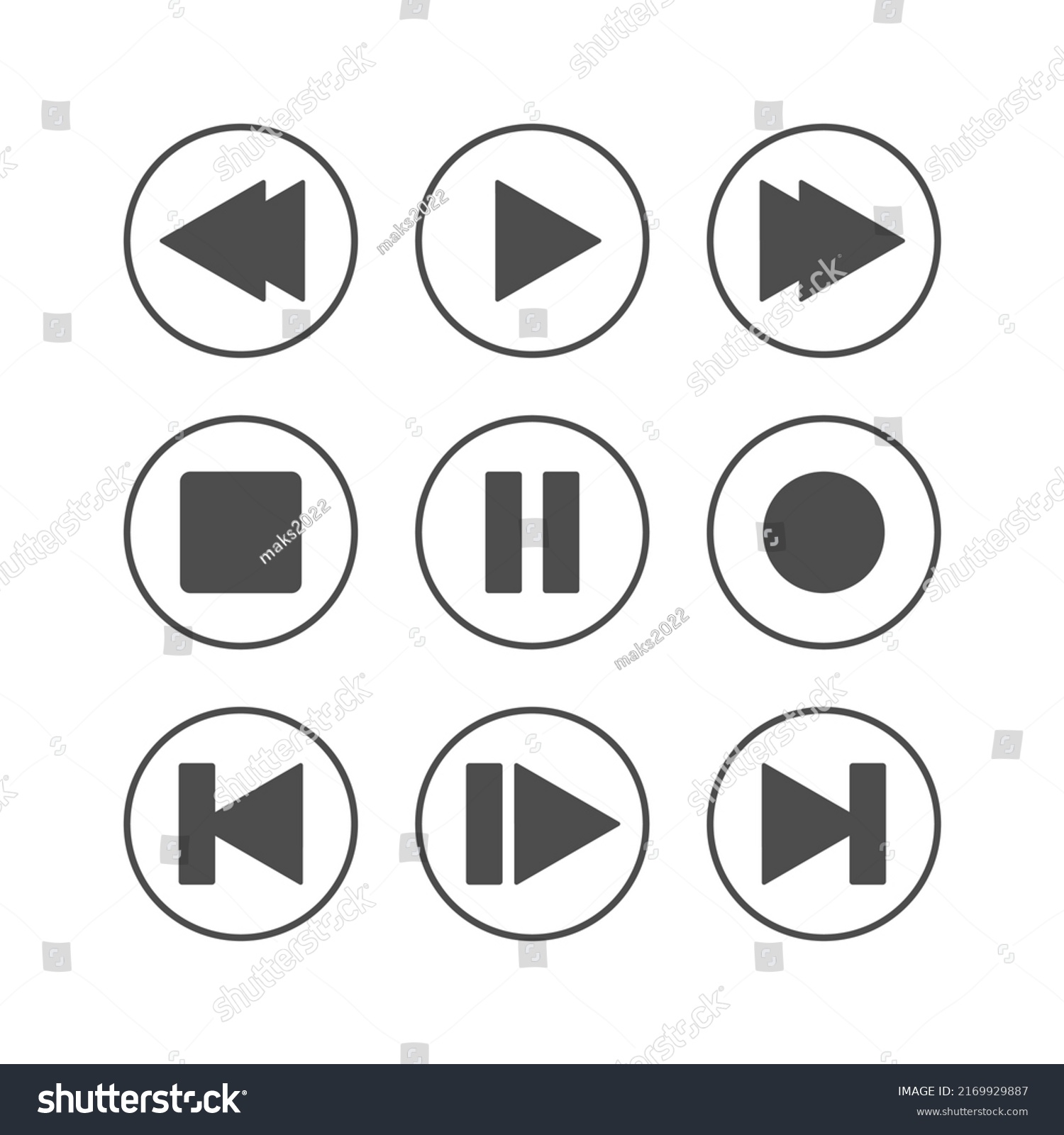 Pause Play On White Background Vector Stock Vector (Royalty Free ...