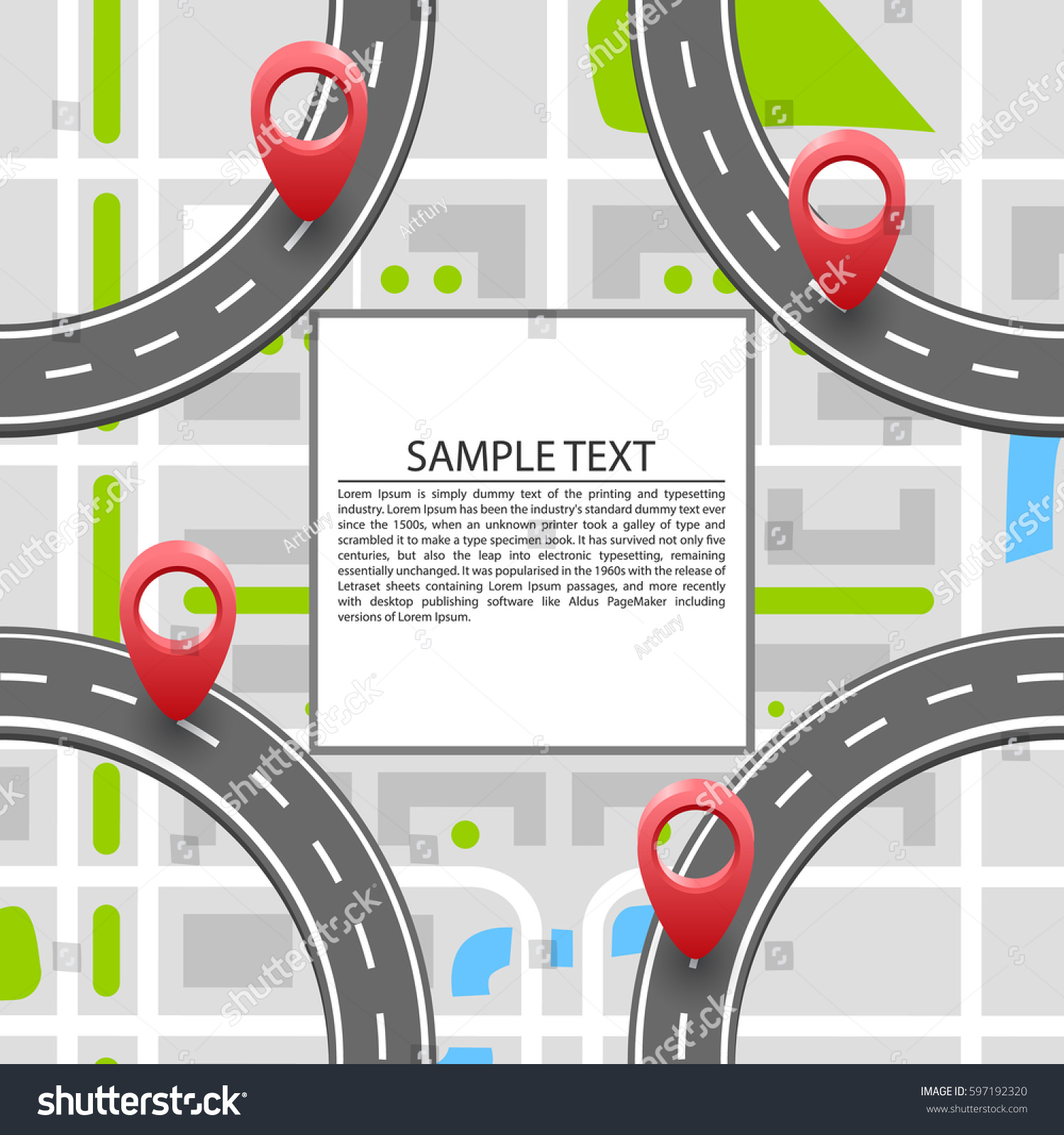 Paved Path On Road Circular Road Stock Vector (Royalty Free) 597192320 ...