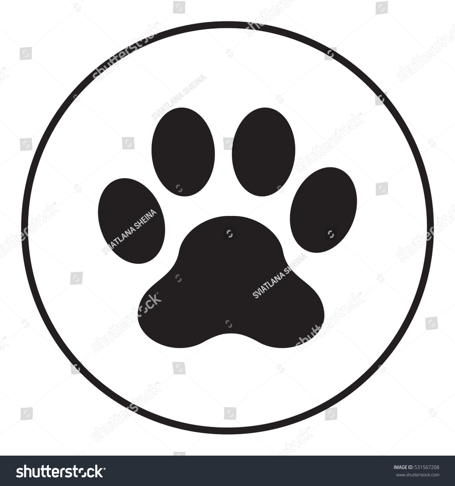 Paw Icon. Stock Vector Illustration 531567208 : Shutterstock