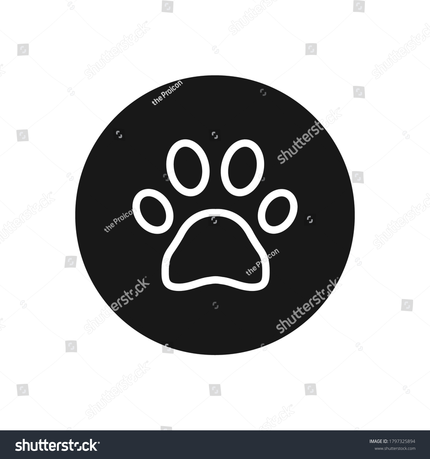 Paw Icon Vector Pet Sign Stock Vector (Royalty Free) 1797325894 ...