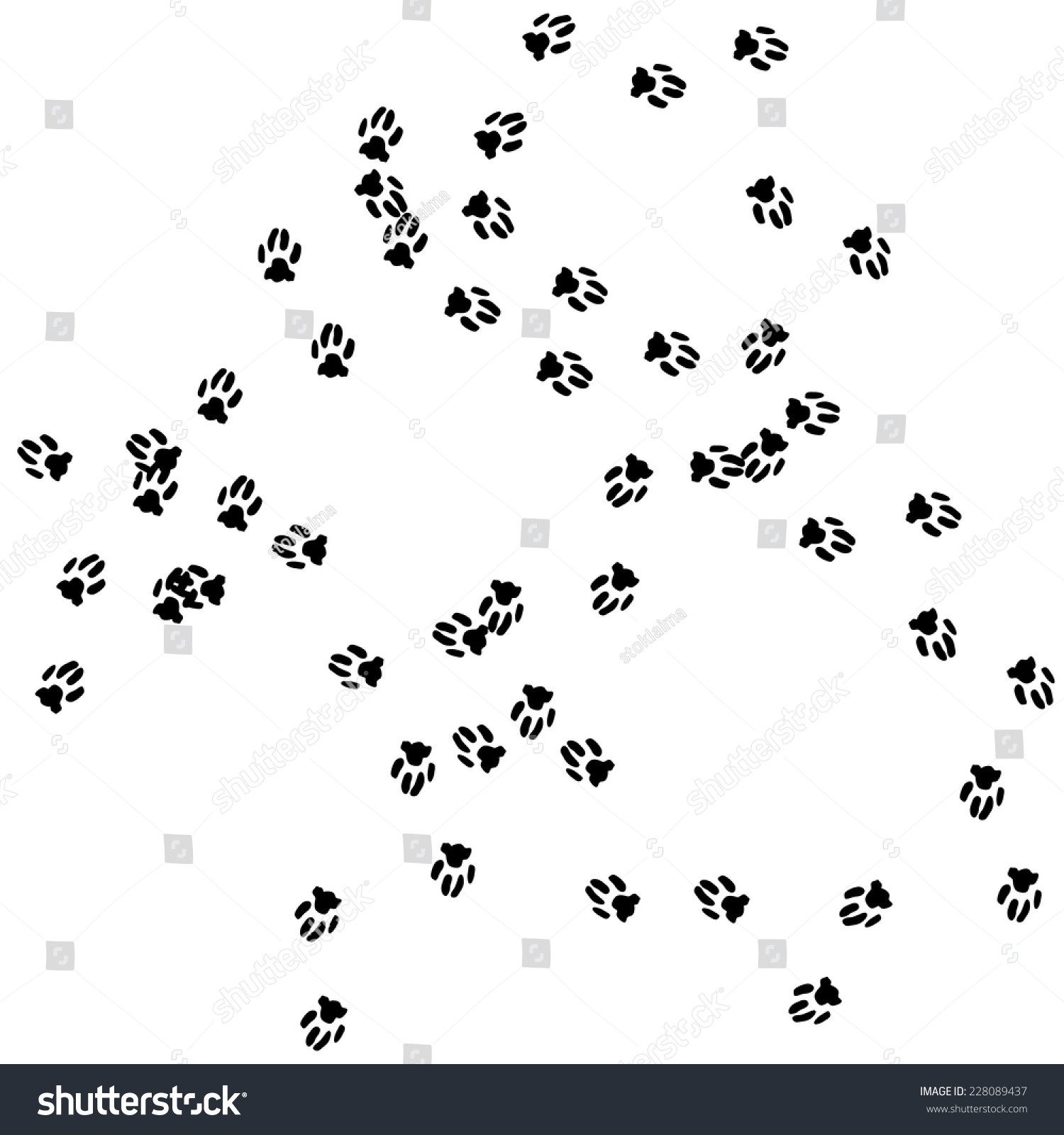 Paw Path Vector Illustration Stock Vector (Royalty Free) 228089437 ...