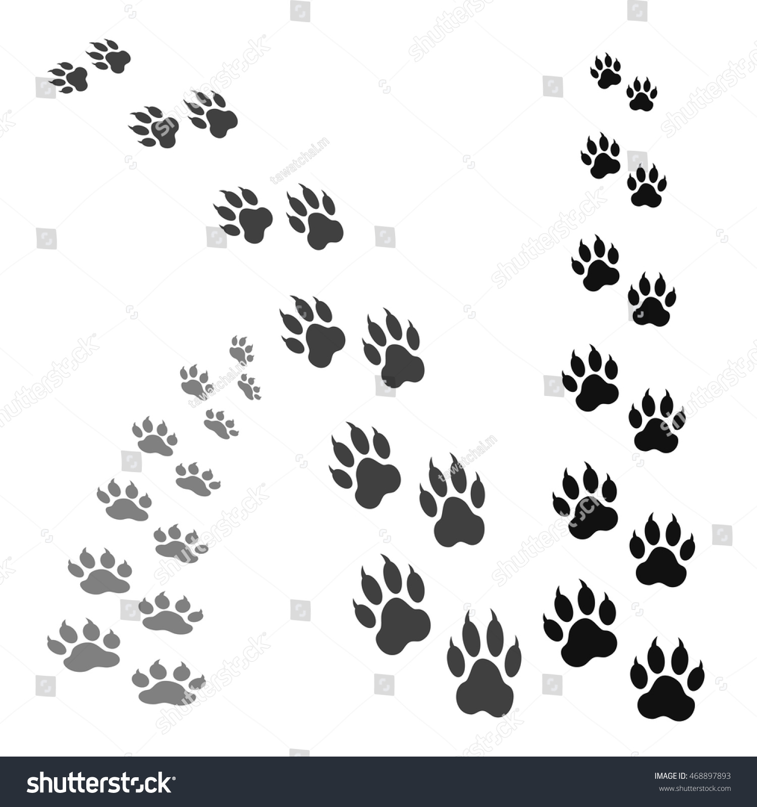 Paw Print Stock Vector Illustration 468897893 : Shutterstock