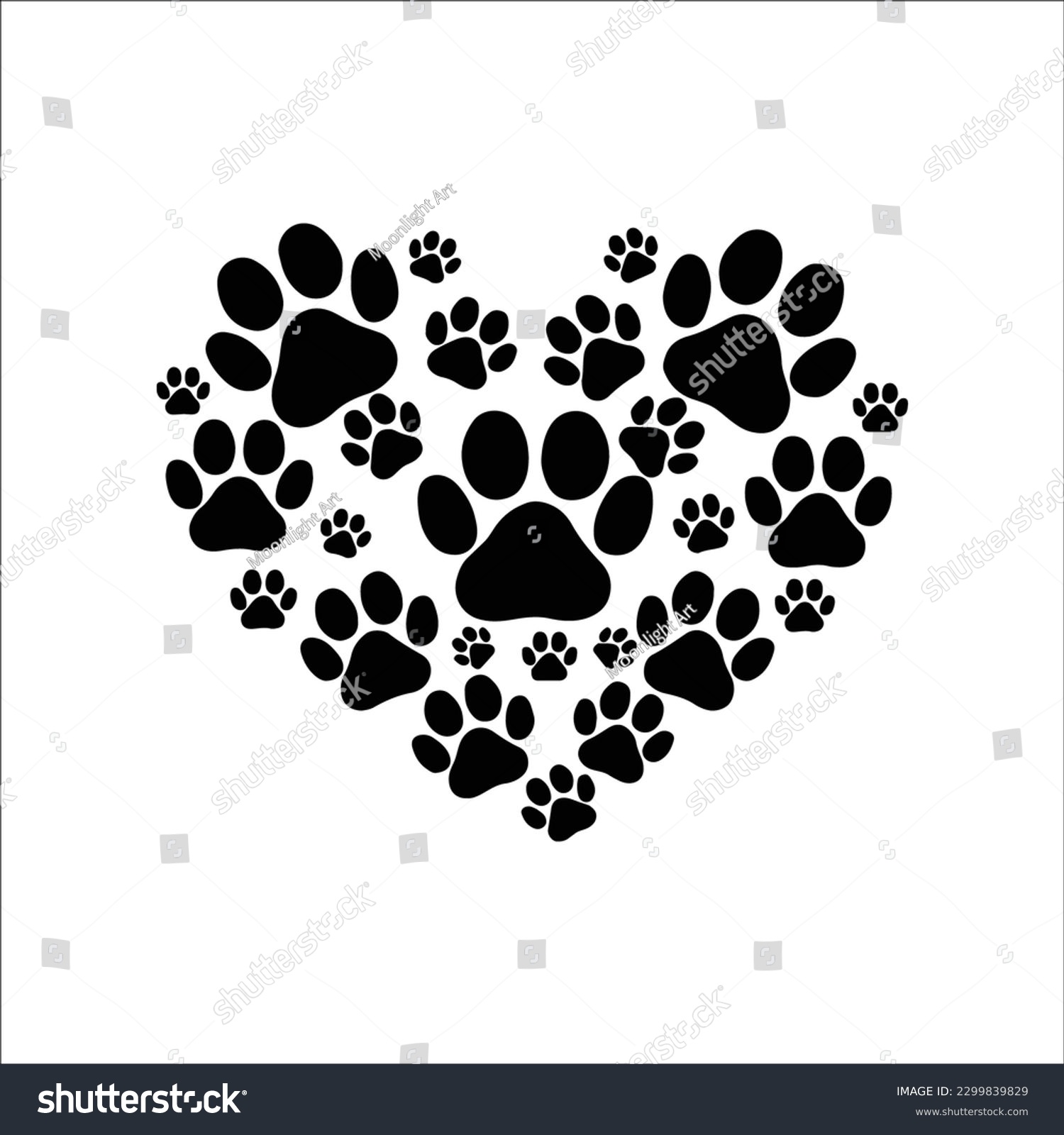 SVG of Paw Print Heart SVG, Fur Mom svg, Dog Mom svg, Dog Mama, Paw Prints, Dog Quotes, paw, Dog Lover svg, Cricut Cut File svg