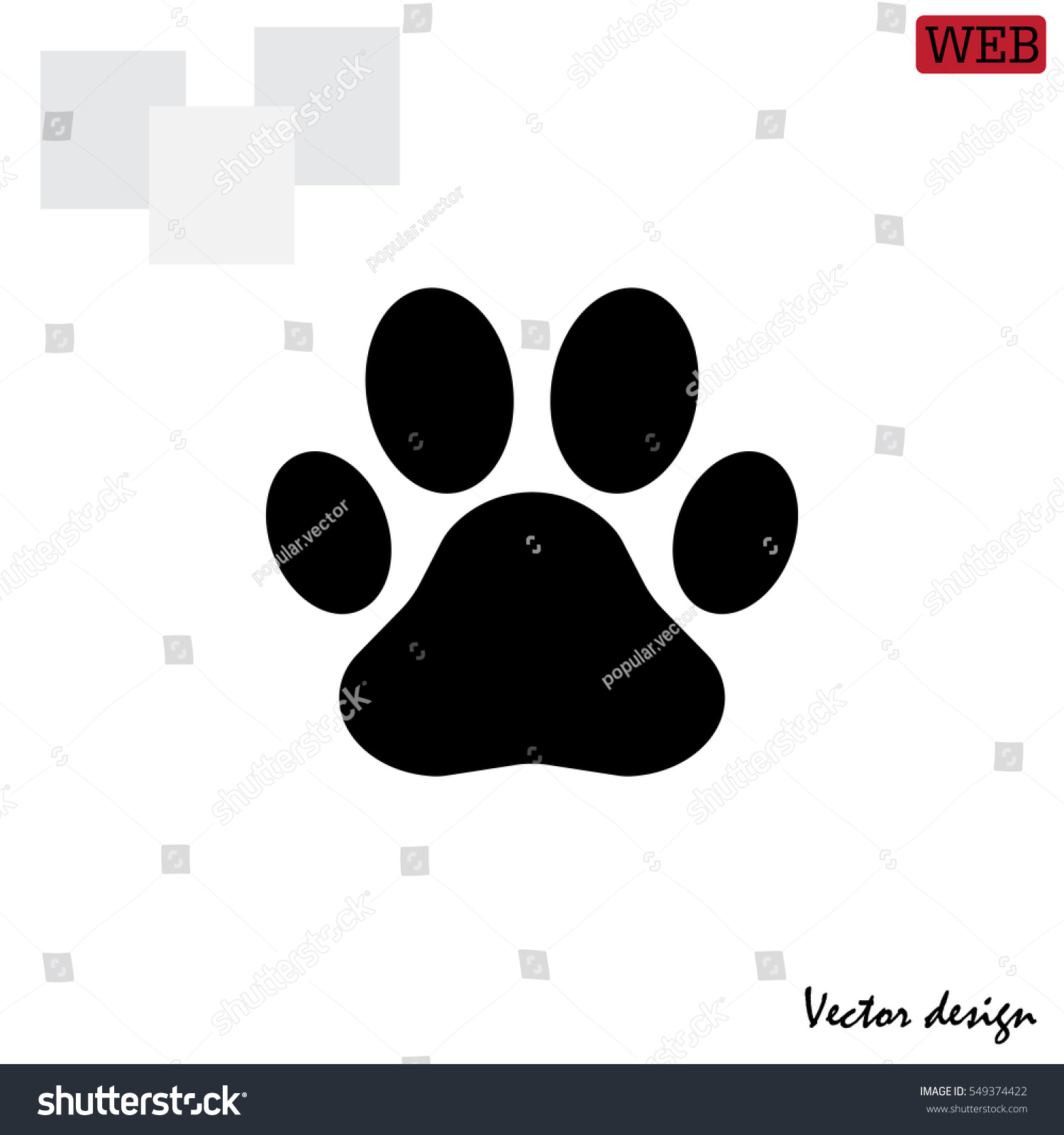 Paw Print Icon Vector Stock Vector 549374422 - Shutterstock