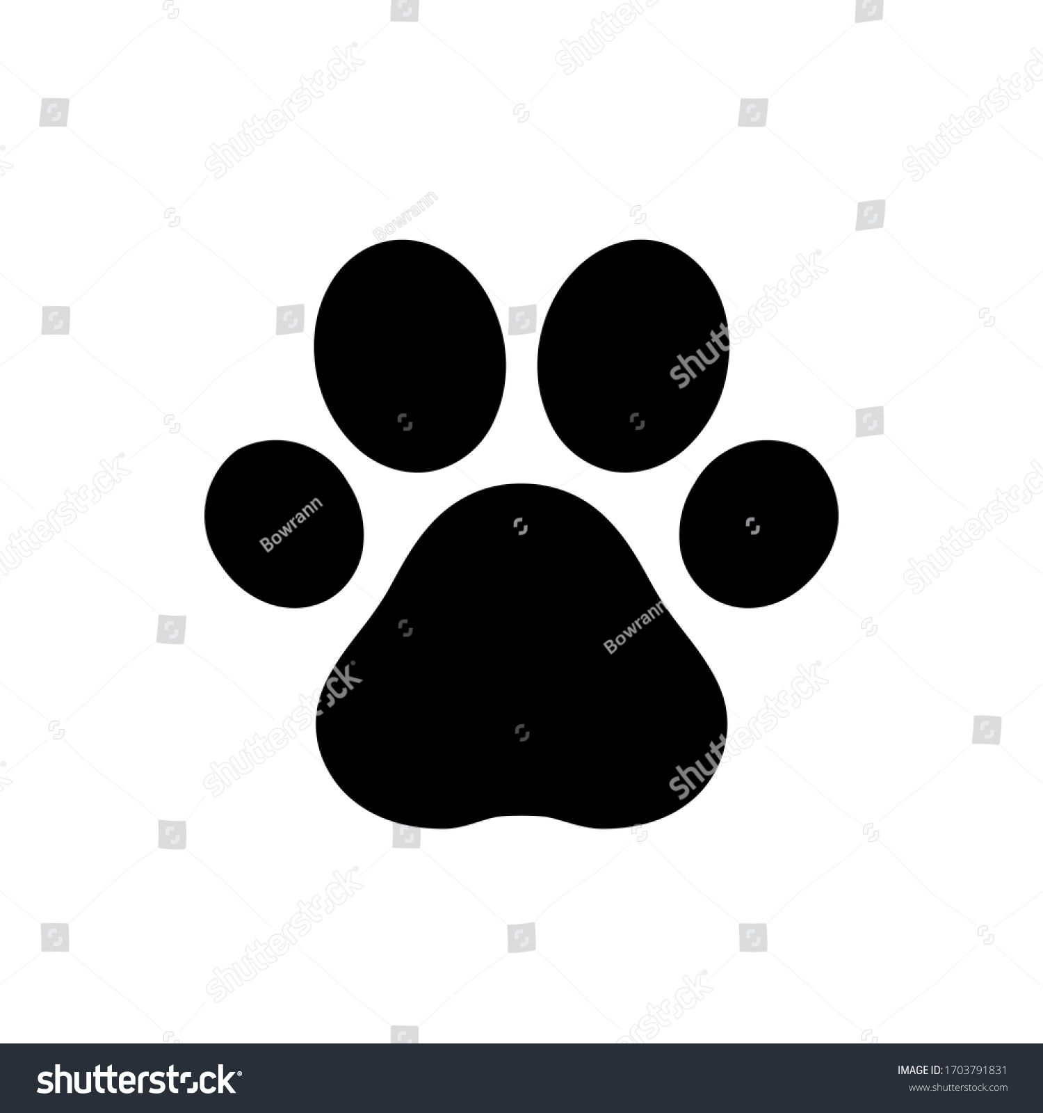 SVG of Paw print icon,vector illustration. Flat design style. vector paw print icon illustration isolated on White background, paw print icon Eps10. paw print icons graphic design vector symbols. svg