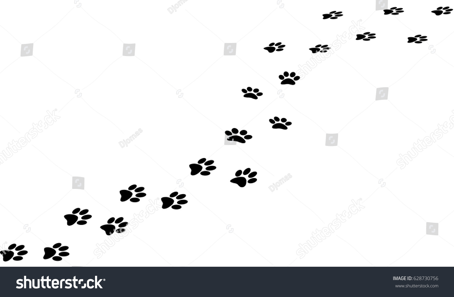 Paw Prints Stock Vector (royalty Free) 628730756 