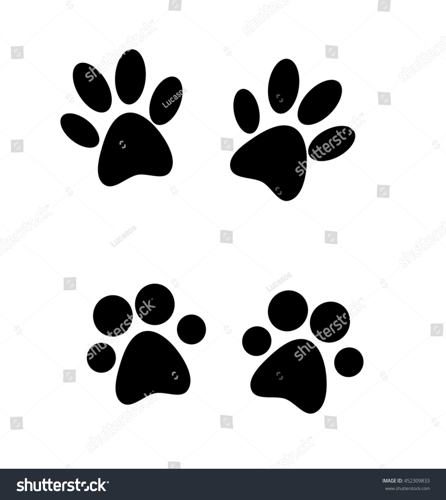 Paw Prints Icon Stock Vector Illustration 452309833 : Shutterstock