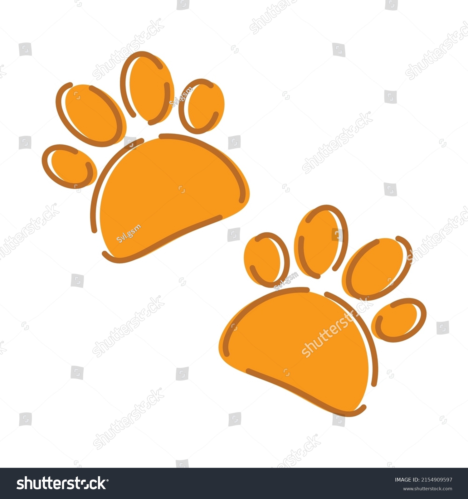 Paw Prints Vector Illustration Cartoon Style Stock Vector (Royalty Free ...