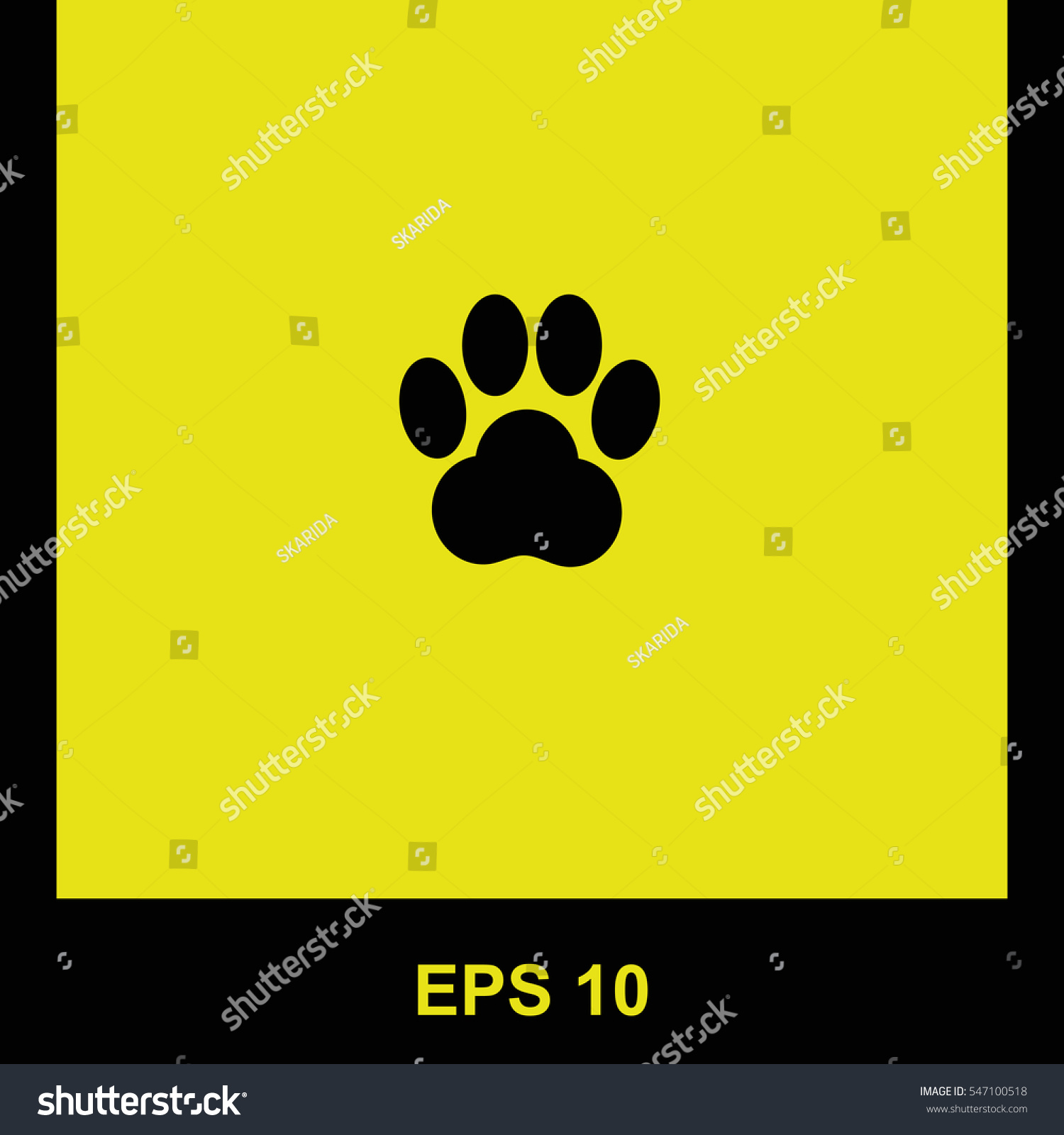 Paw Vector Black Icon Isolated Illustration Stock Vector 547100518