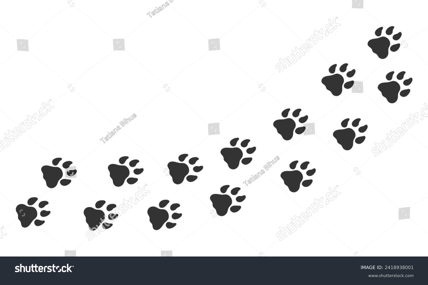 SVG of Paws of a lion. Animal paw prints, diagonal animal tracks for prints. Vector illustration. svg