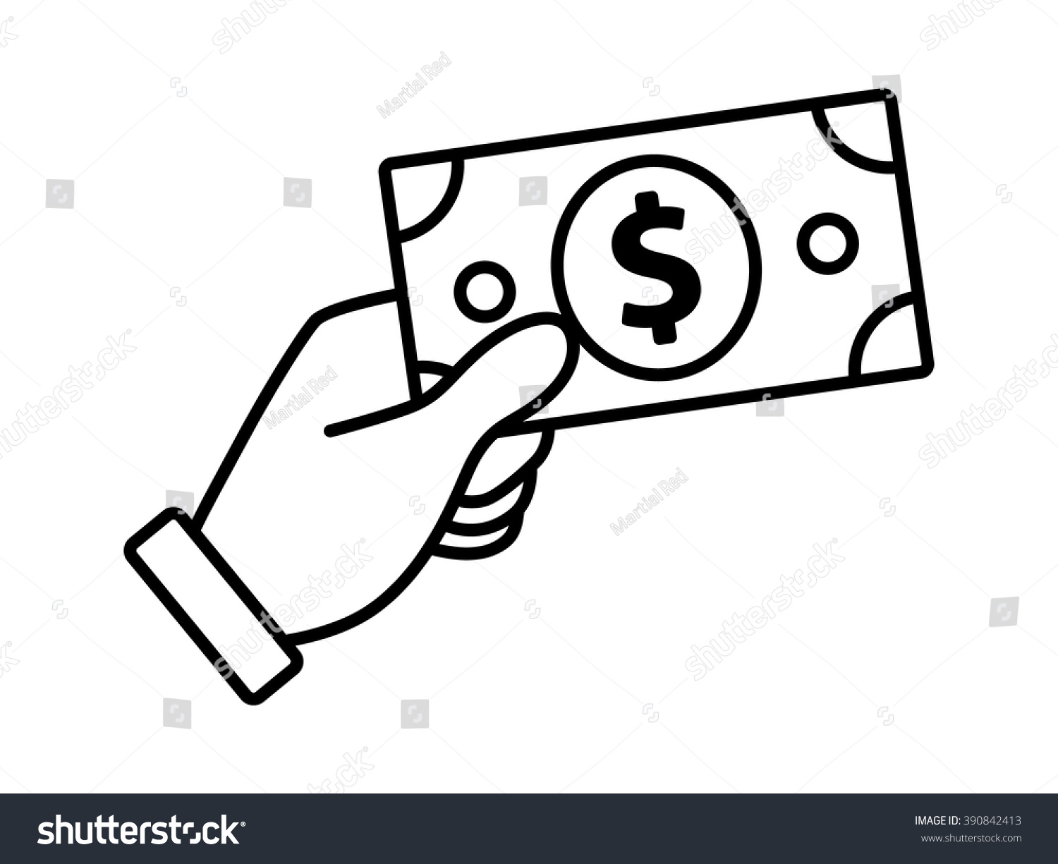 payment money buying purchase goods line stock vector royalty free