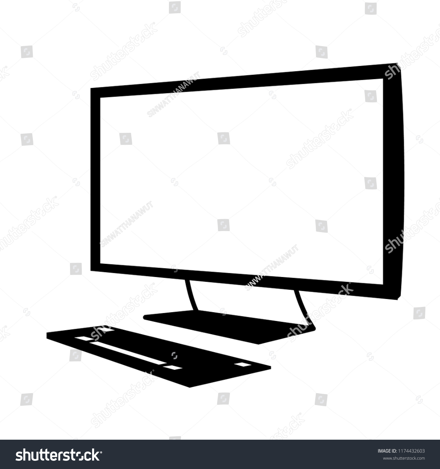 Pc Computer Perspective Icon Vector Illustrator Stock Vector Royalty Free