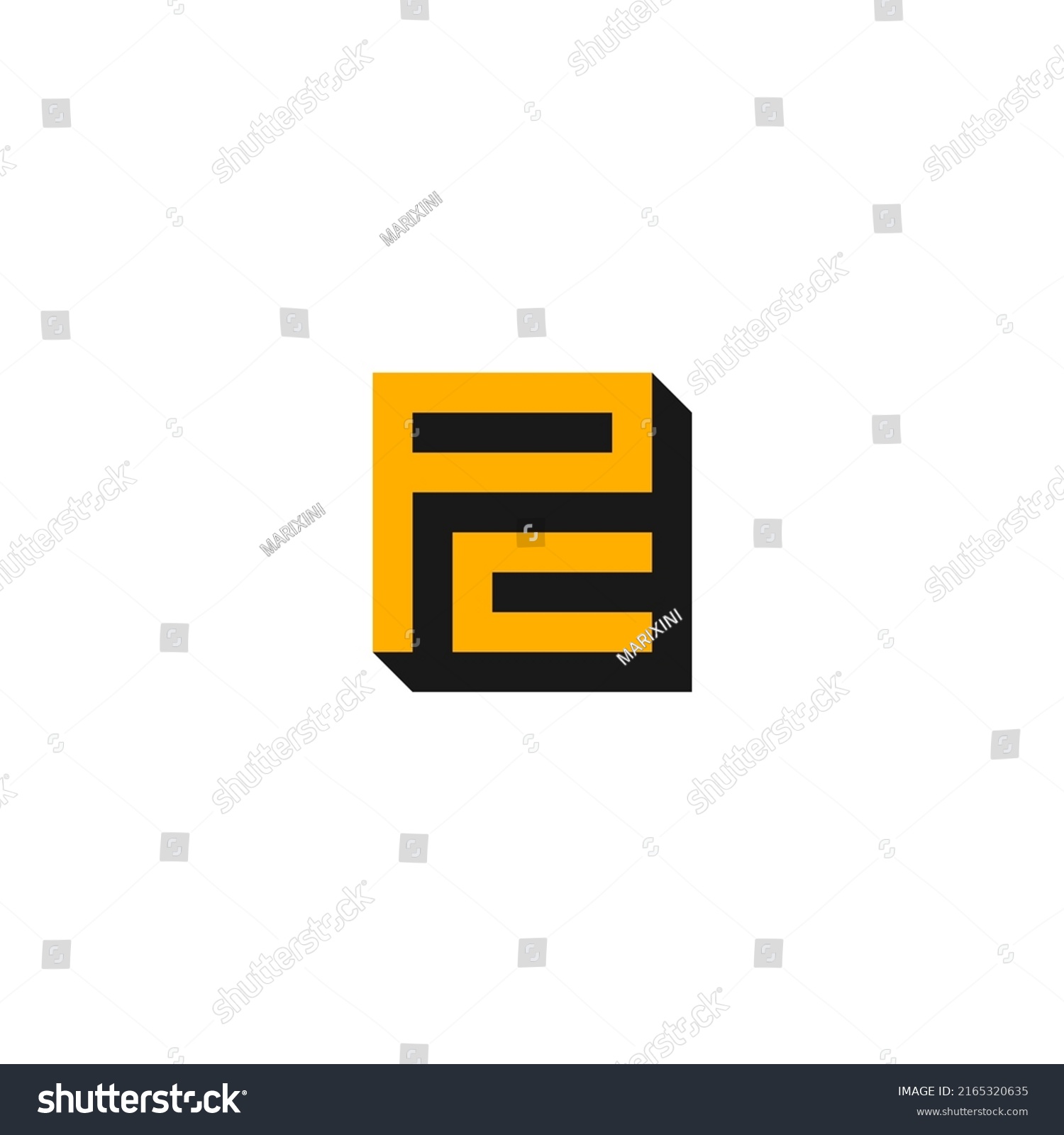 Pc Monogram Logo Inside Black Extrude Stock Vector (Royalty Free ...