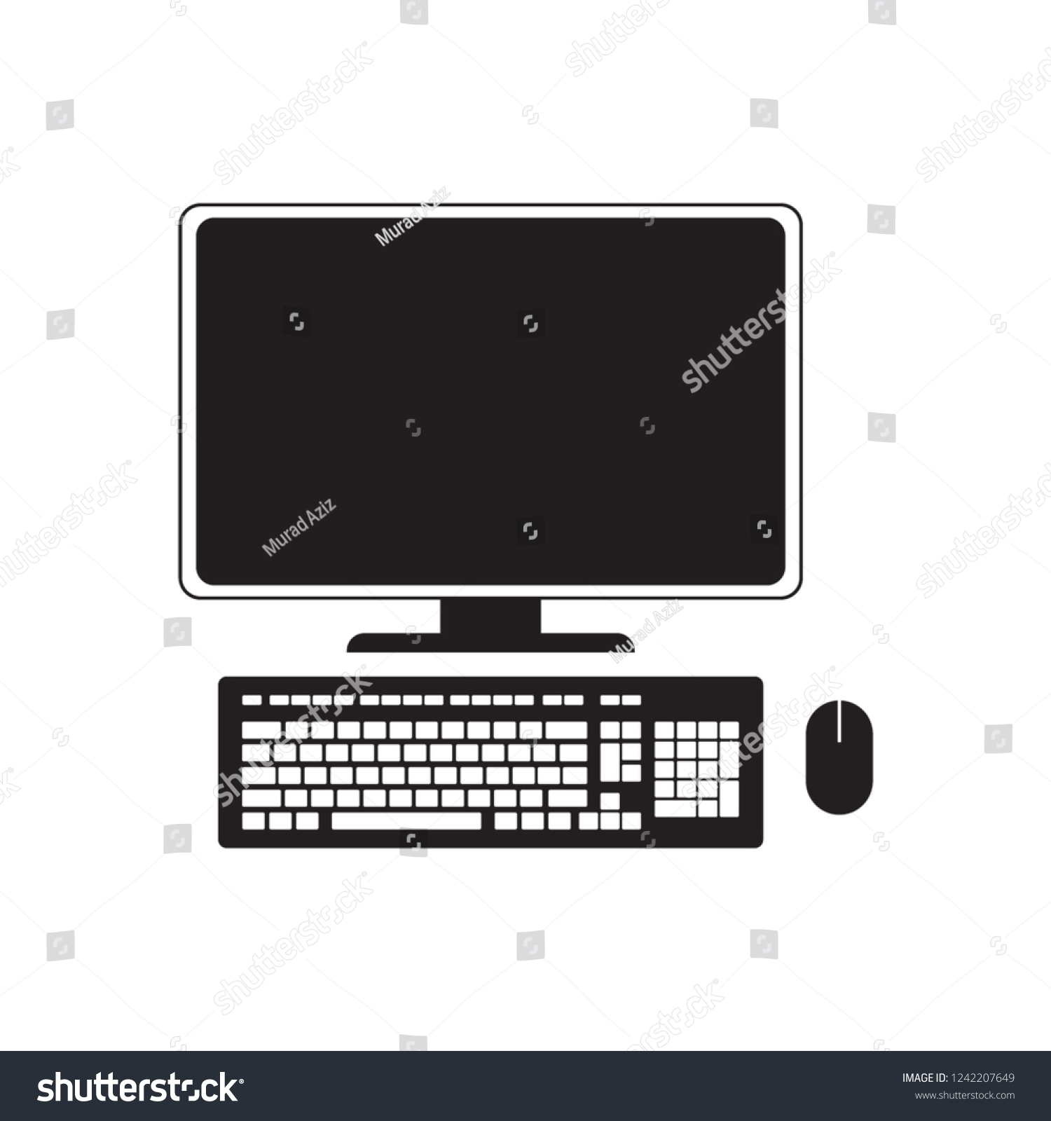 Pc Set Icon Stylized Illustrator Stock Vector Royalty Free