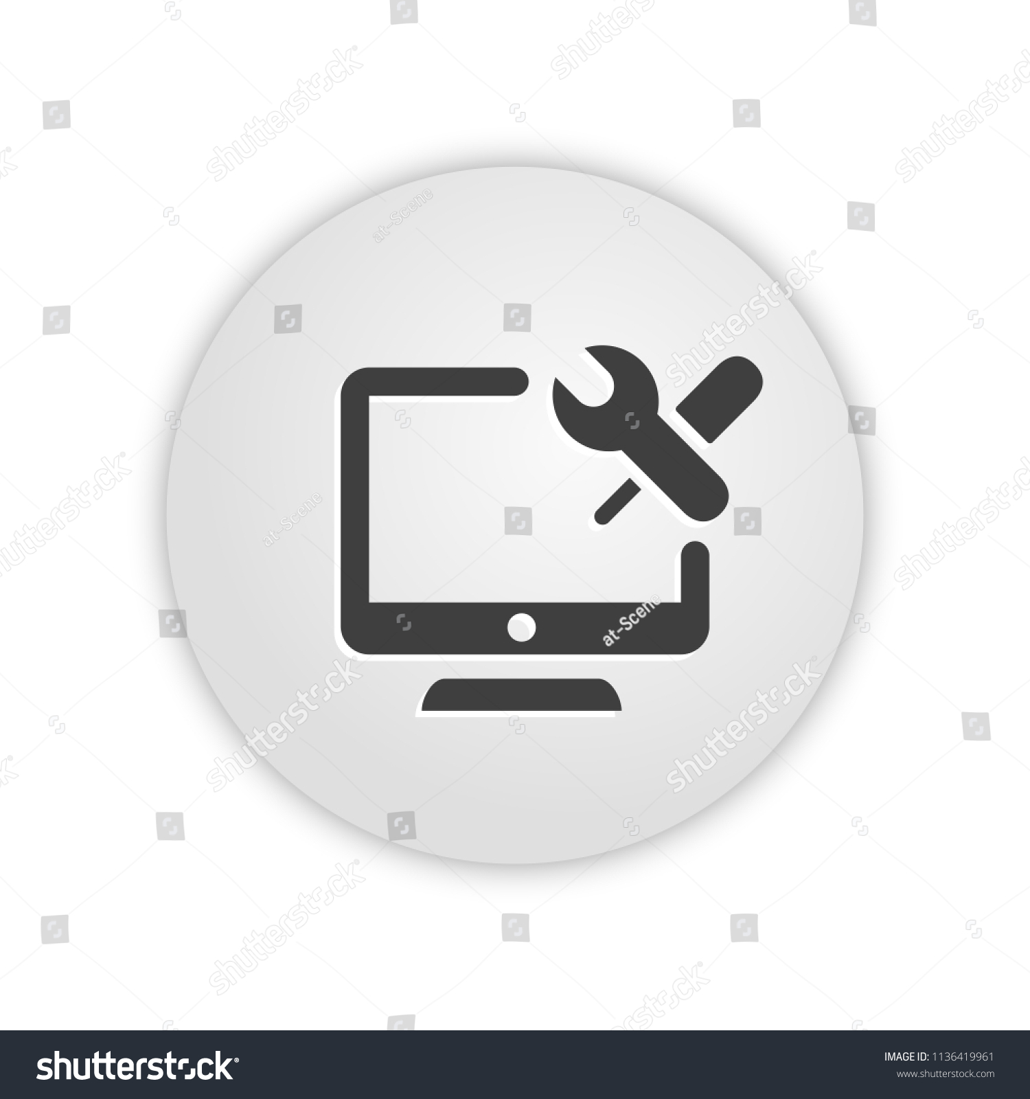 Pc Setting App Icon Stock Vector Royalty Free