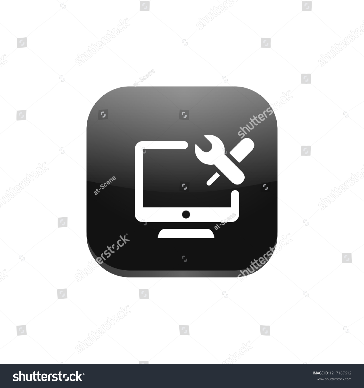 Pc Setting App Icon Stock Vector Royalty Free