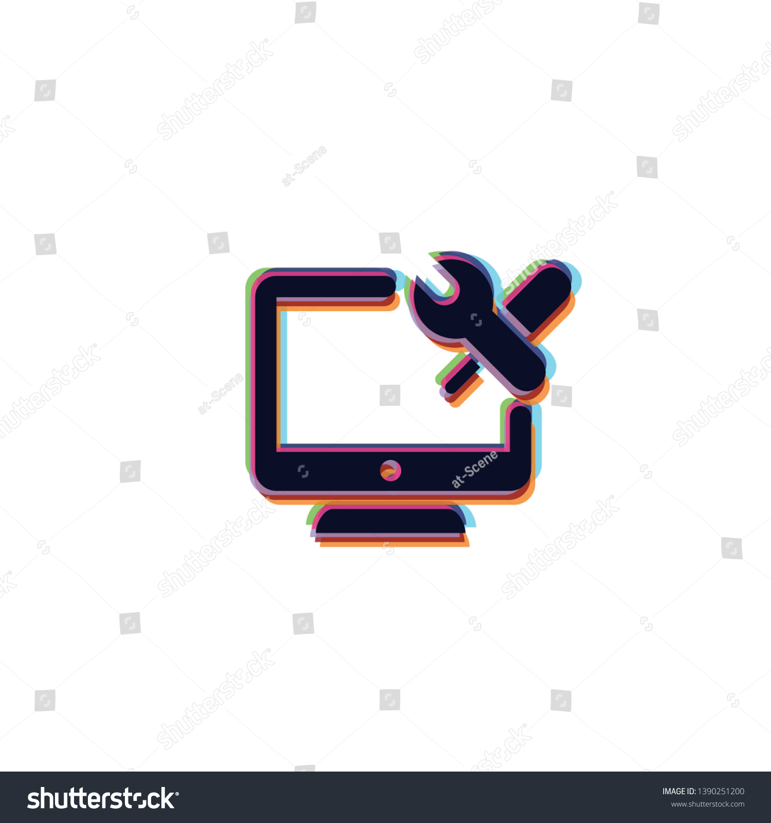 Pc Setting Vector App Icon Stock Vector Royalty Free