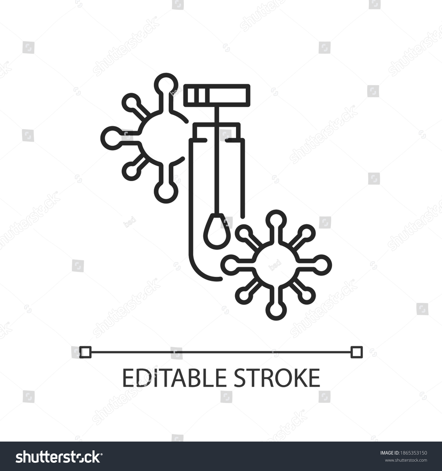 Pcr Test Linear Icon Polymerase Chain Stock Vector Royalty Free
